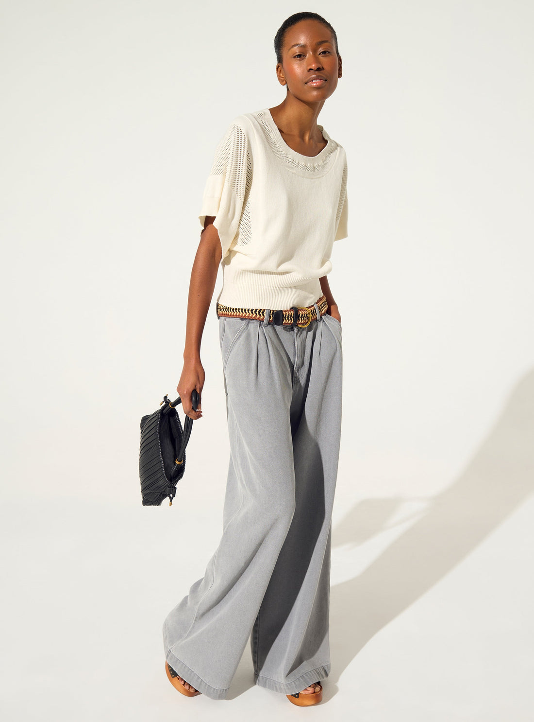 Pull en coton et cachemire blanc