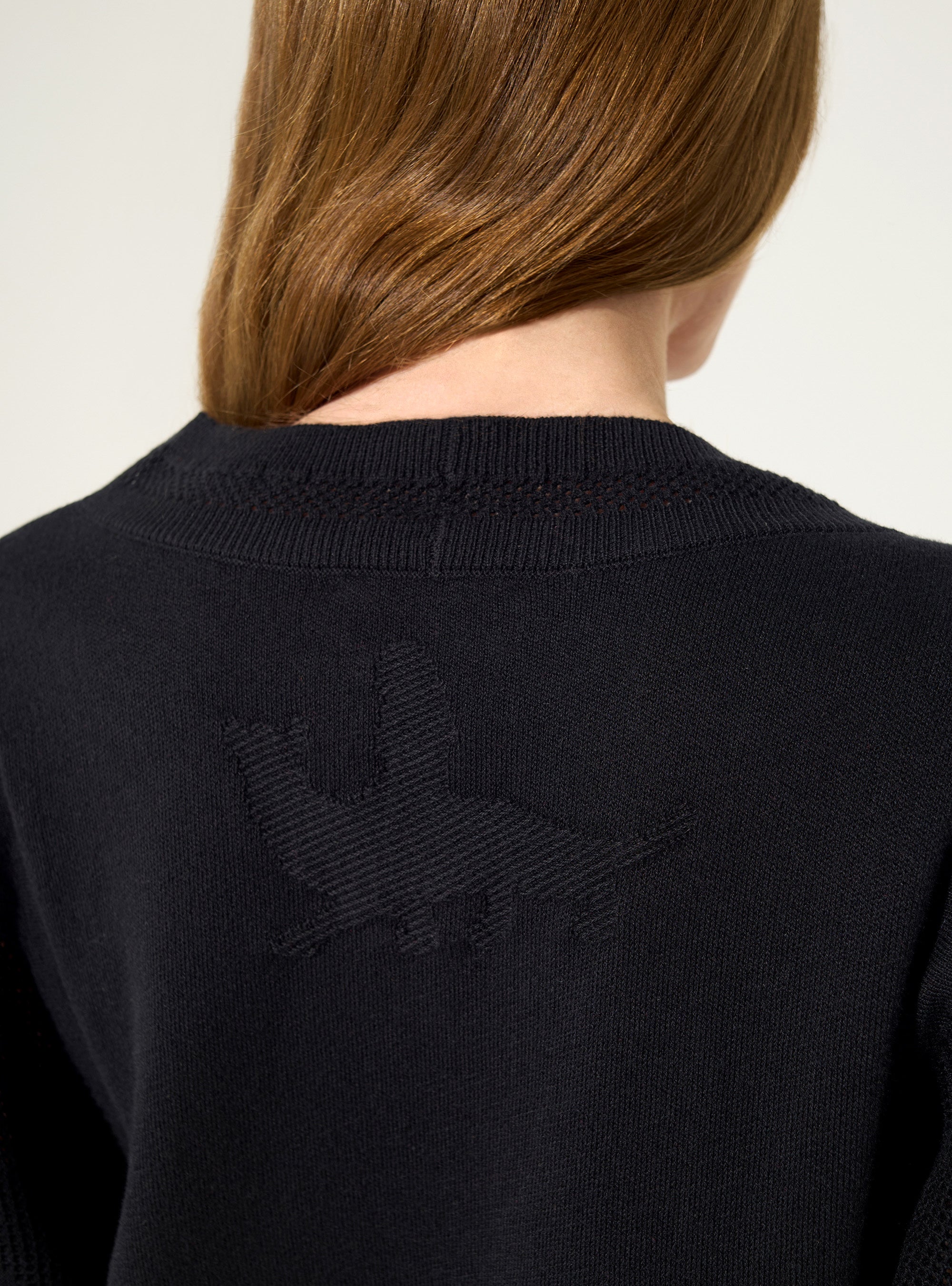 Schwarzer Pullover aus Baumwolle und Kaschmir