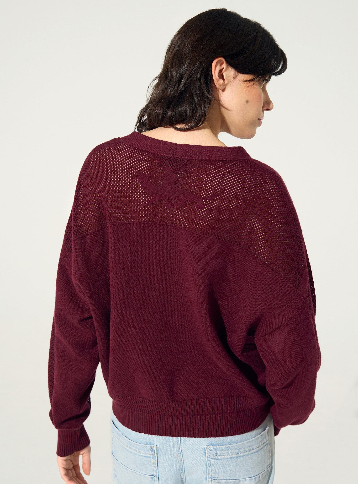 Cardigan en coton et cachemire rouge