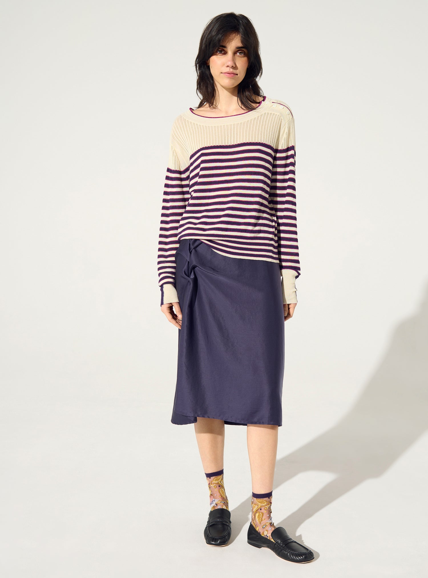 Striped Breton-striped cotton sweater