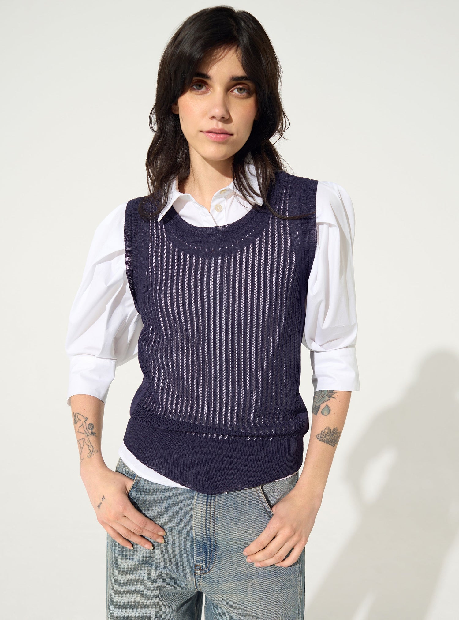 Débardeur en maille violet