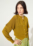 Ochre yellow pleated cardigan