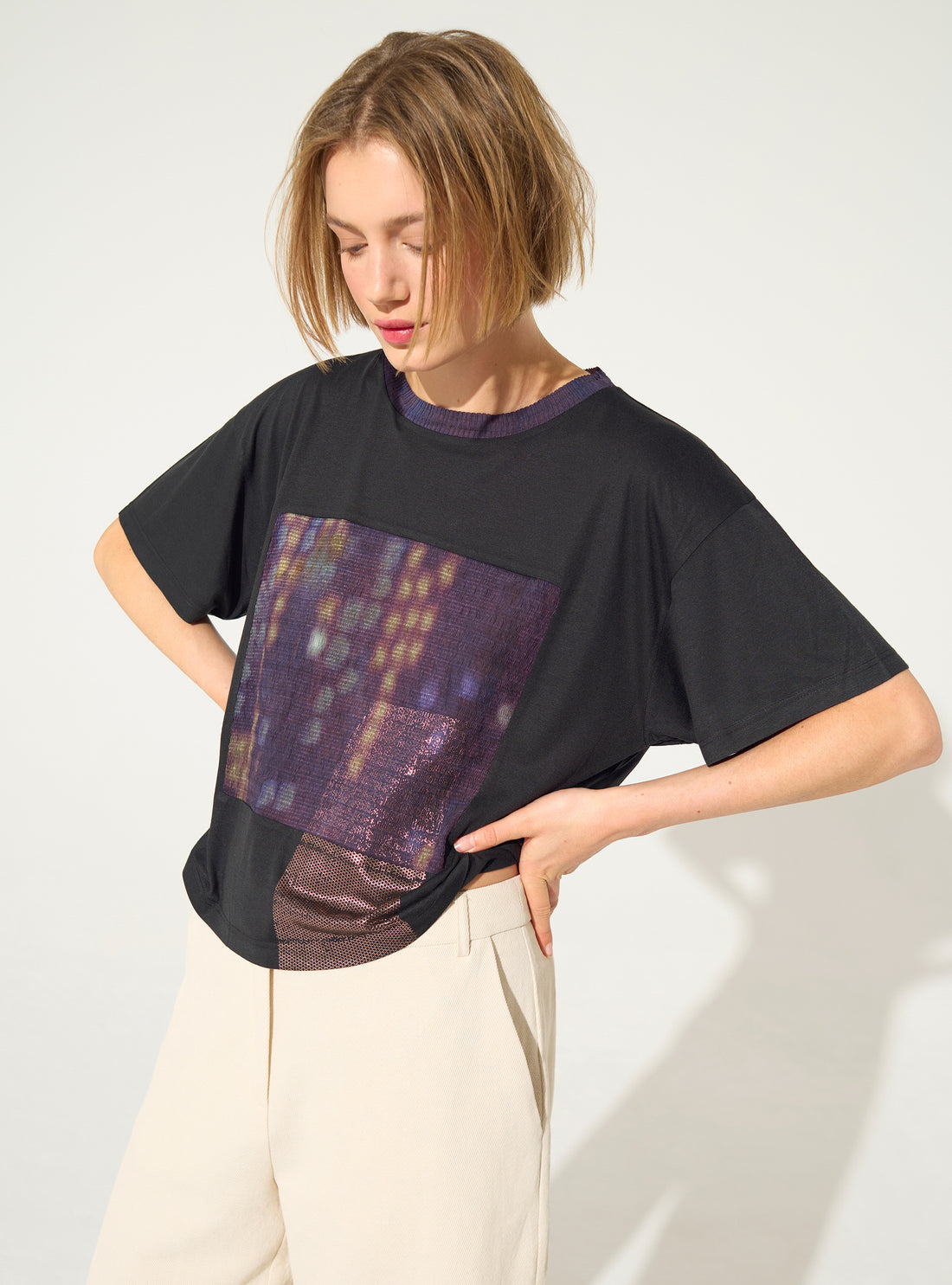 Purple bubble and sublimated T-shirt