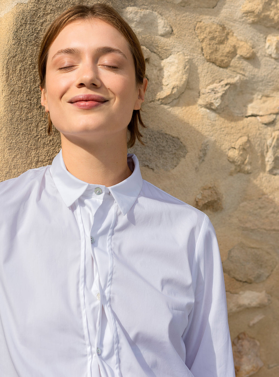 Chemise droite en coton blanche Cotélac 