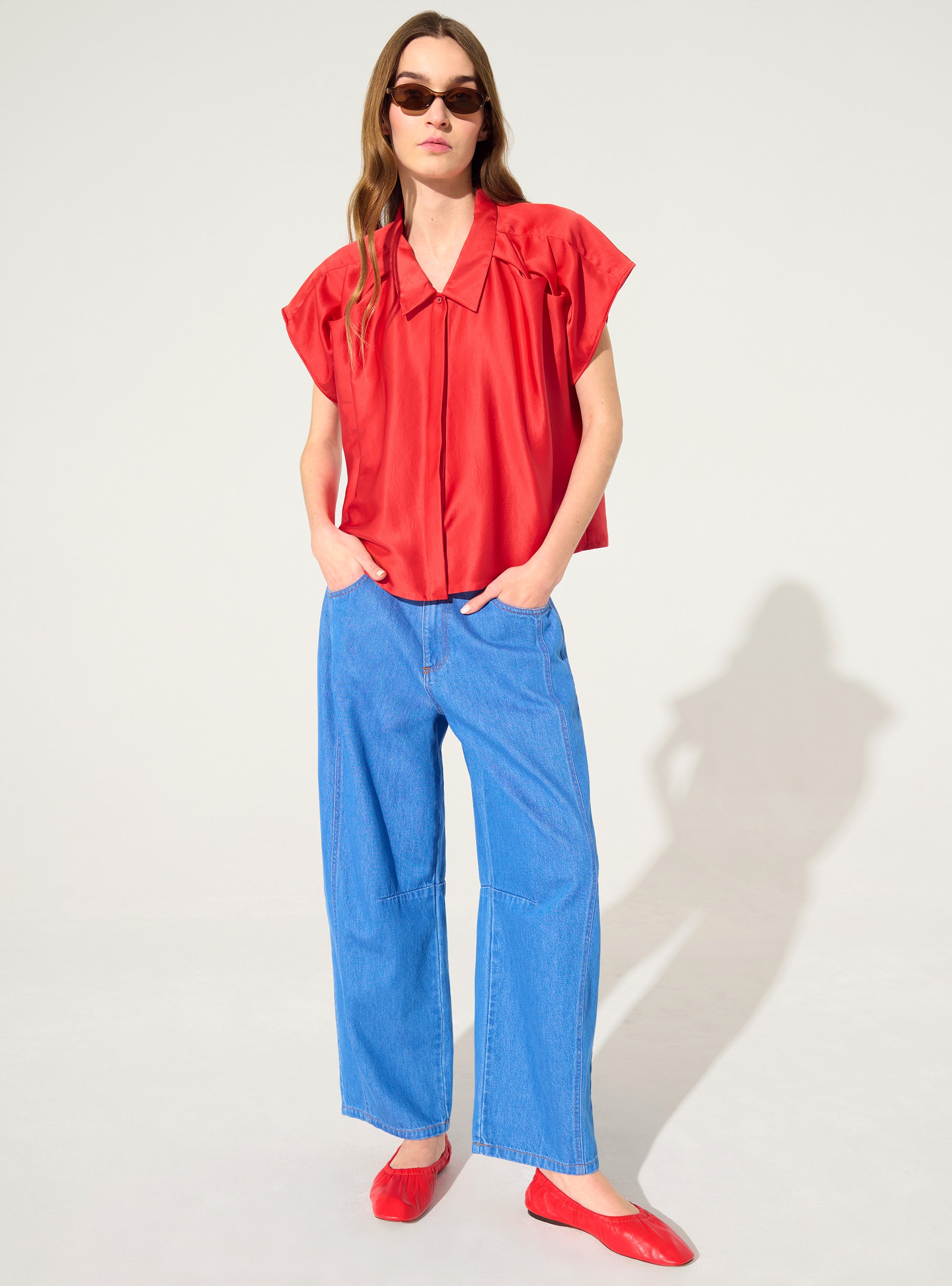Chemise oversize rouge