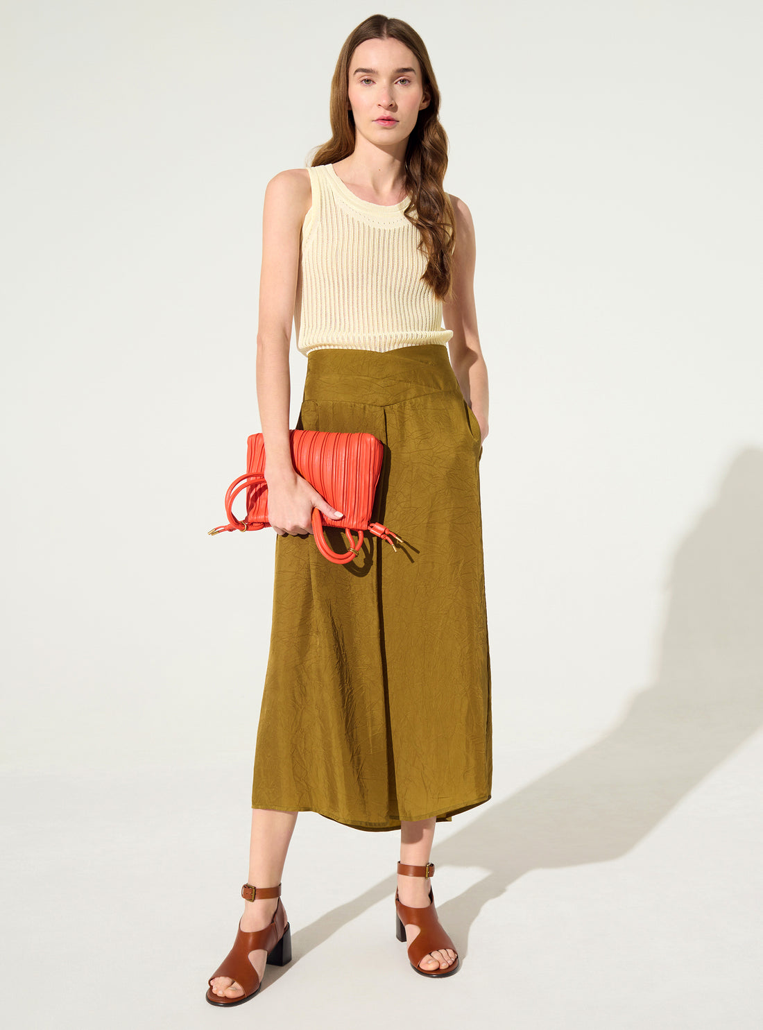 bronzefarbener Cupro-Rock