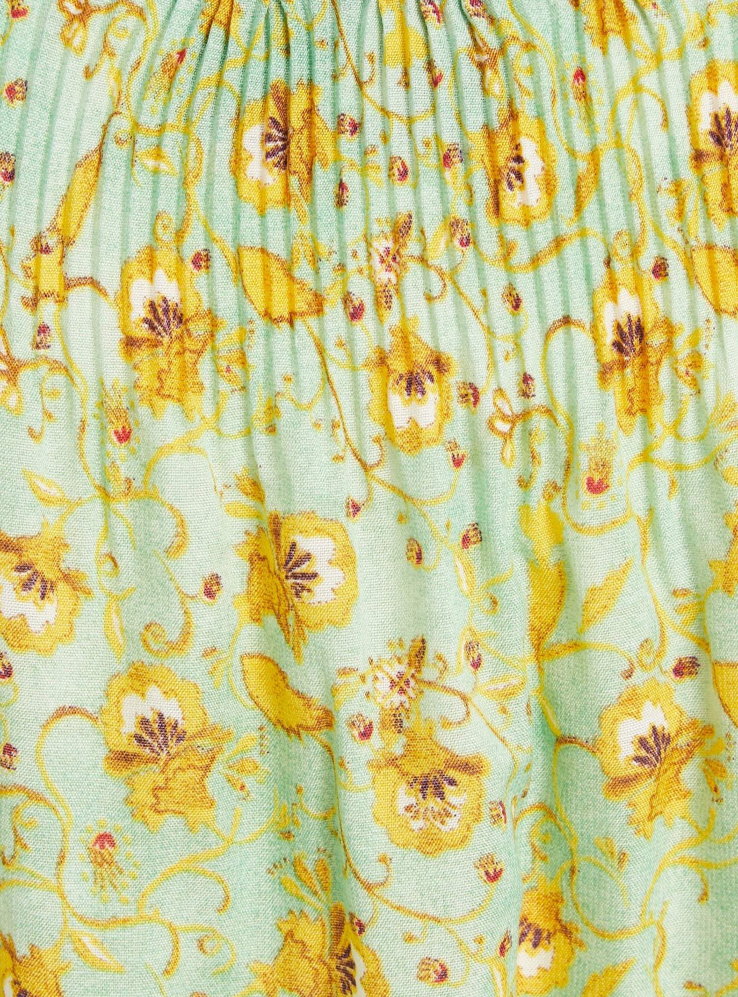 Blouse oversize plissée imprimée vert Cotélac 