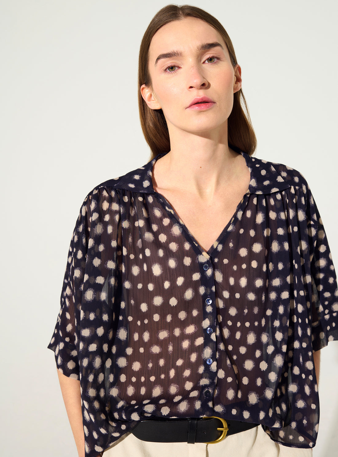 Chemise oversize XXL imprimé maison violette