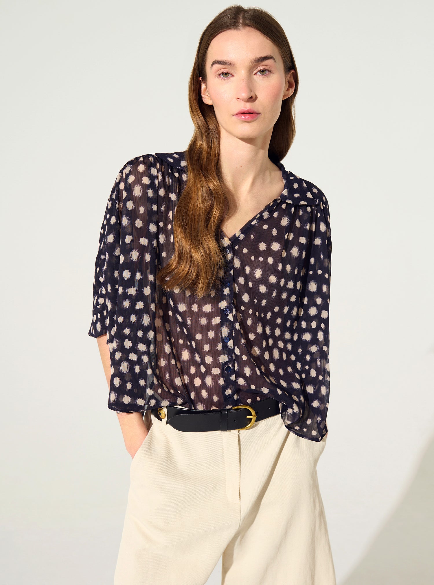 Chemise oversize XXL imprimé maison violette