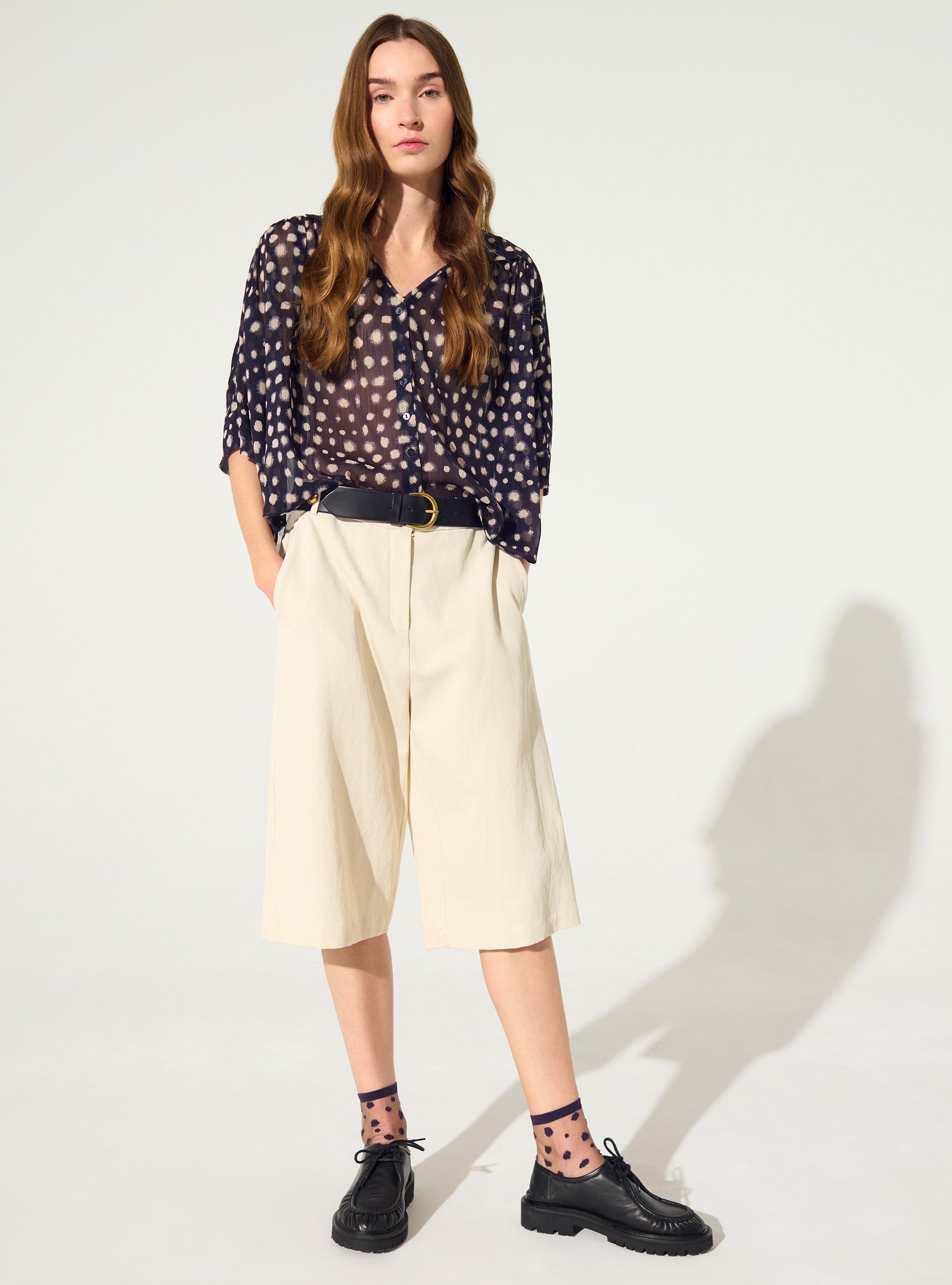 Chemise oversize XXL imprimé maison violette