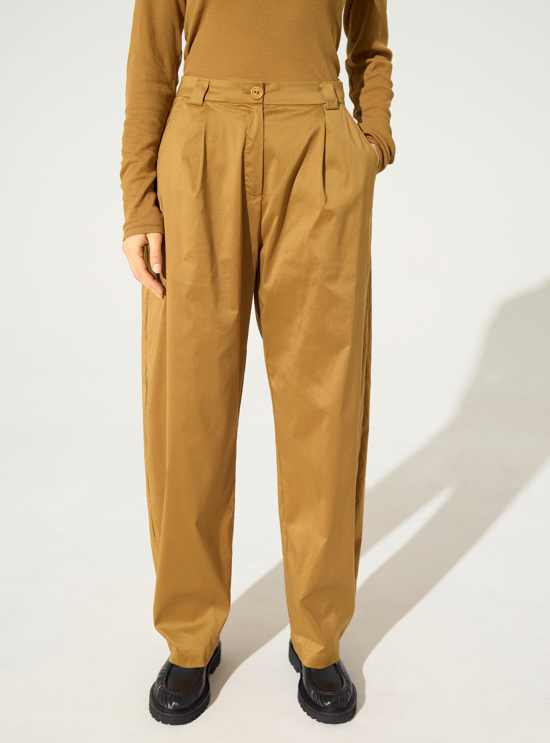 Pantalon imprimé en coton marron