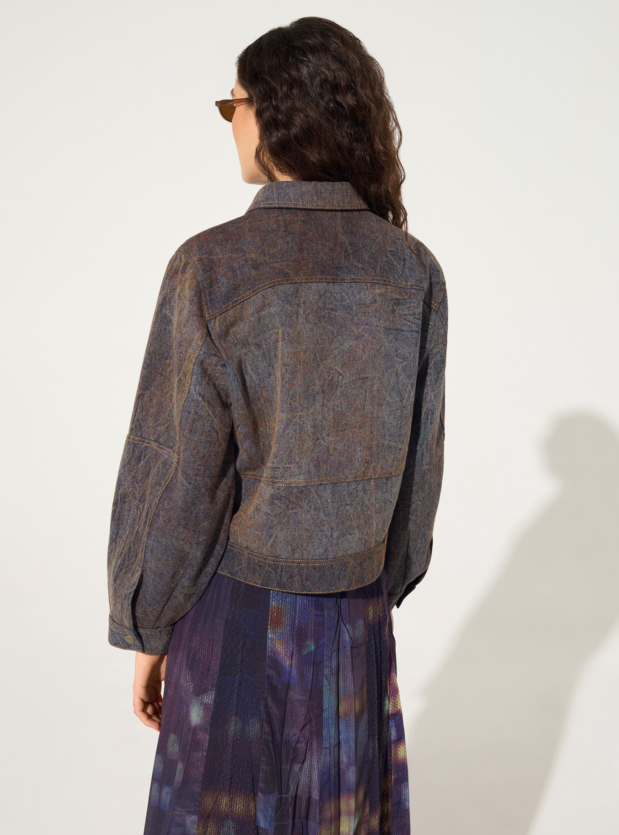 Blouson délavé en denim