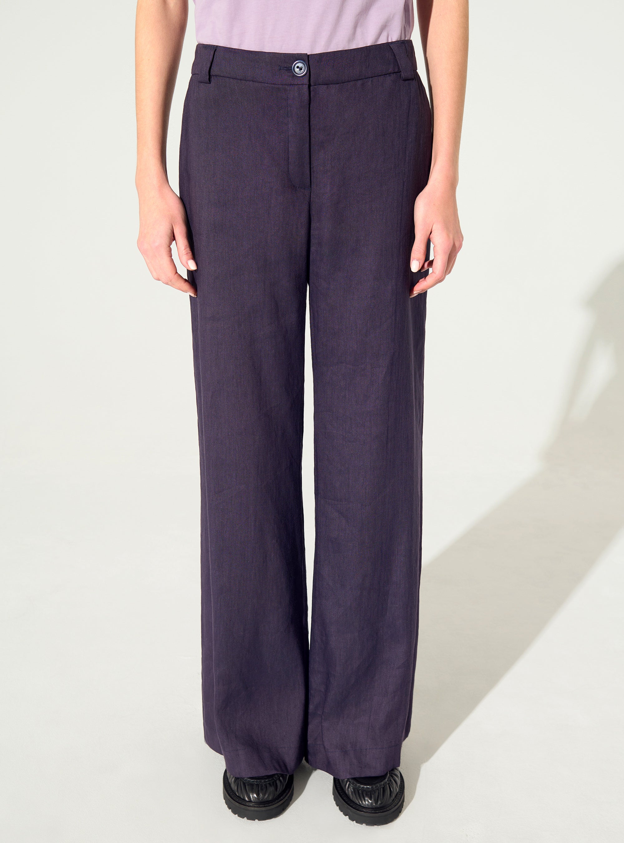 Pantalon en lin violet
