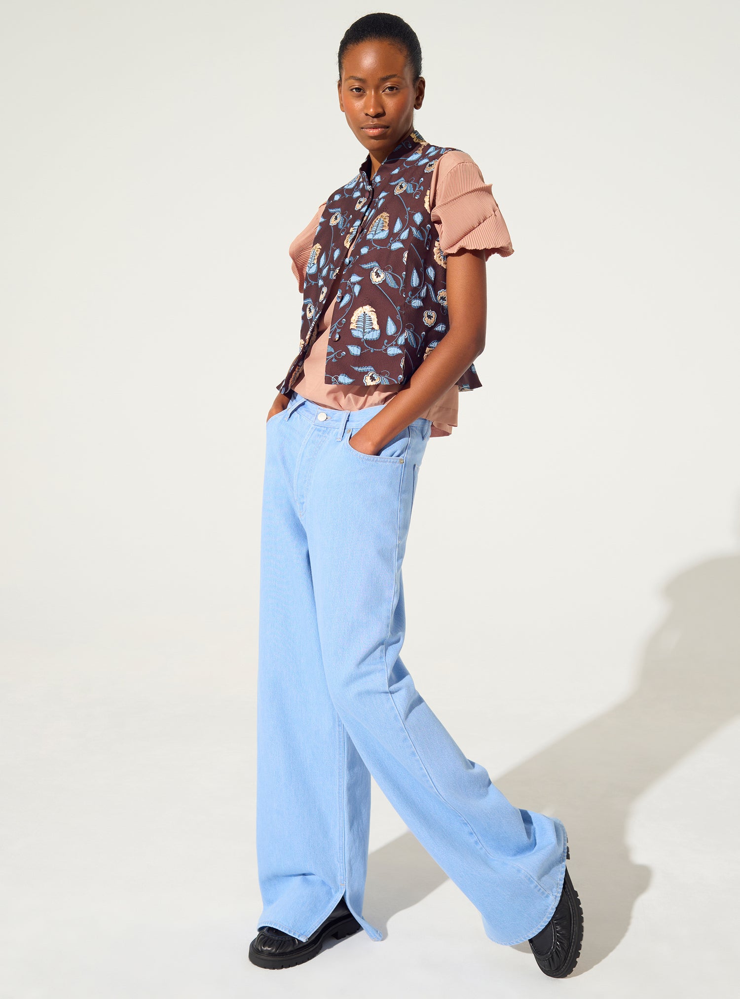 Gilet en jacquard violet