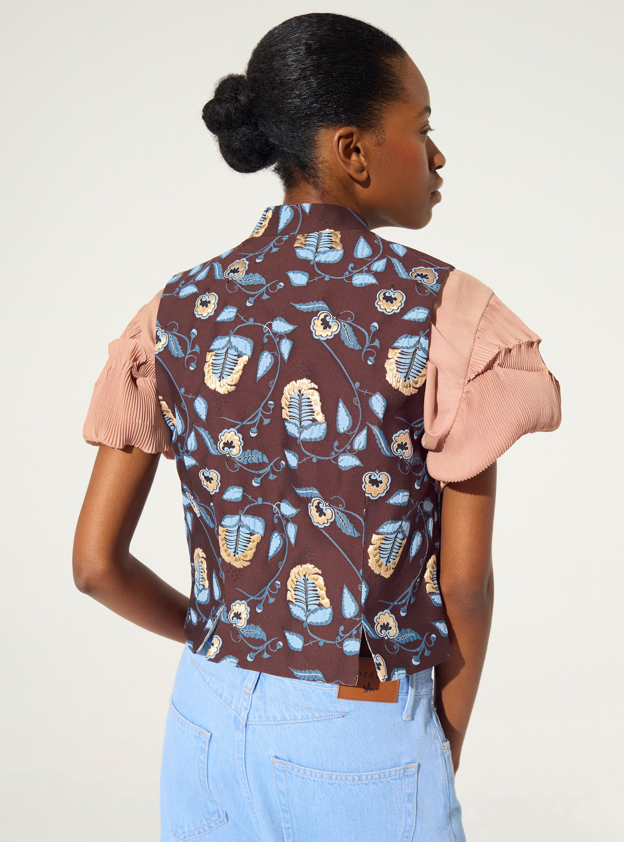 Gilet en jacquard violet