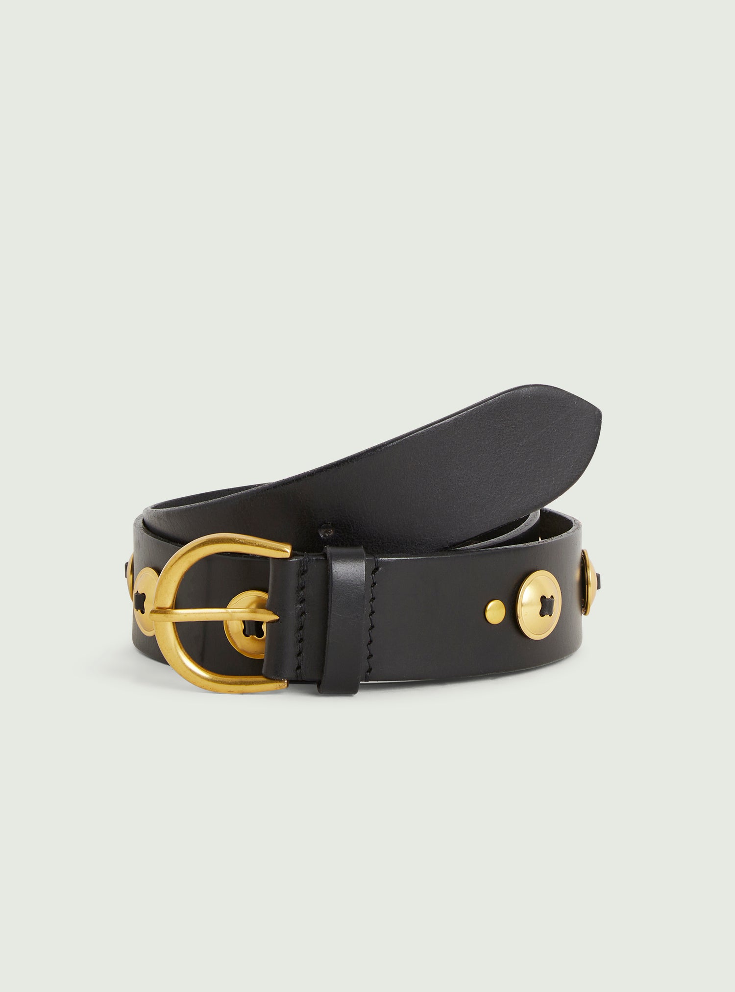 Black leather belt