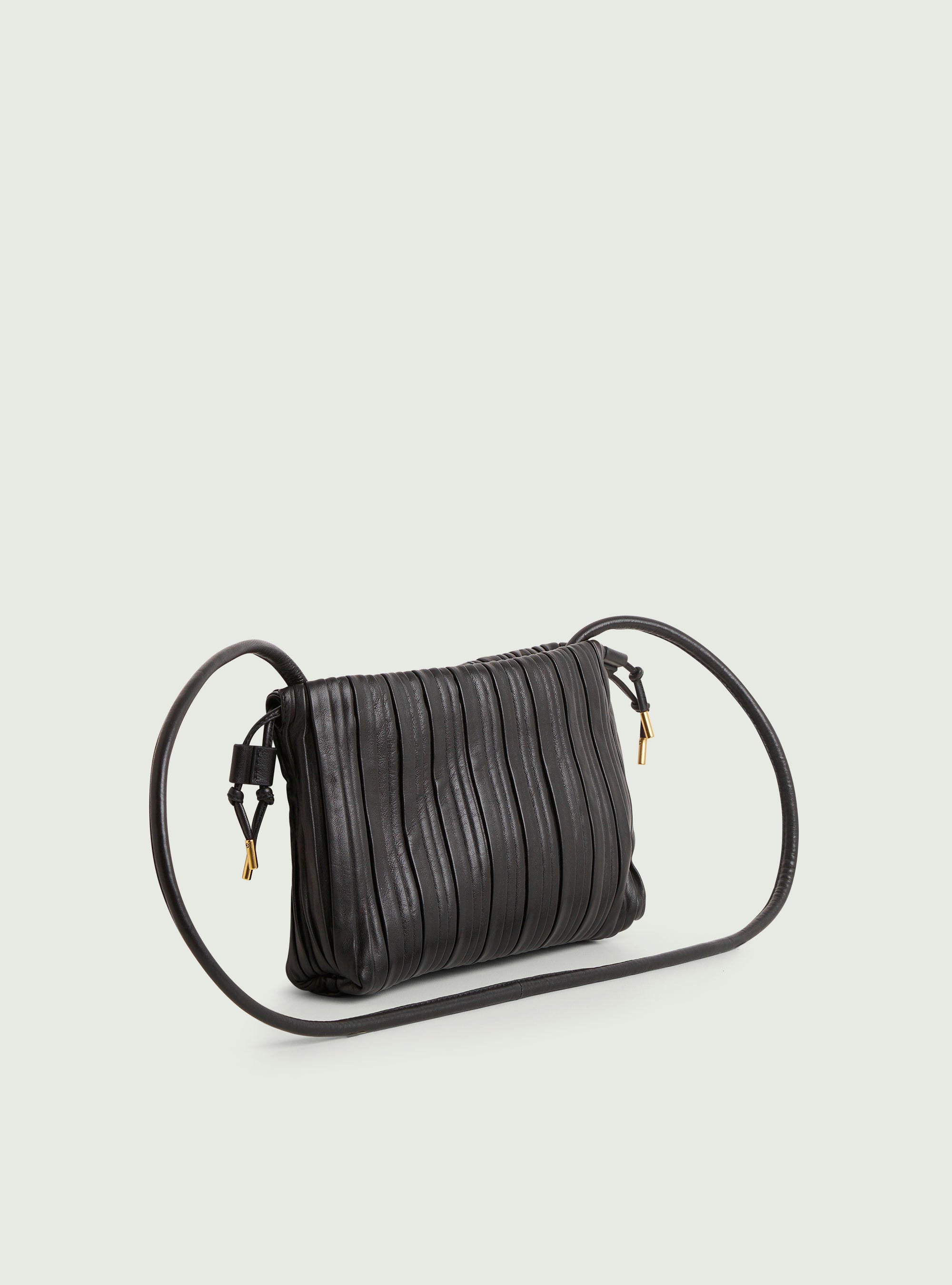 Small black leather bag