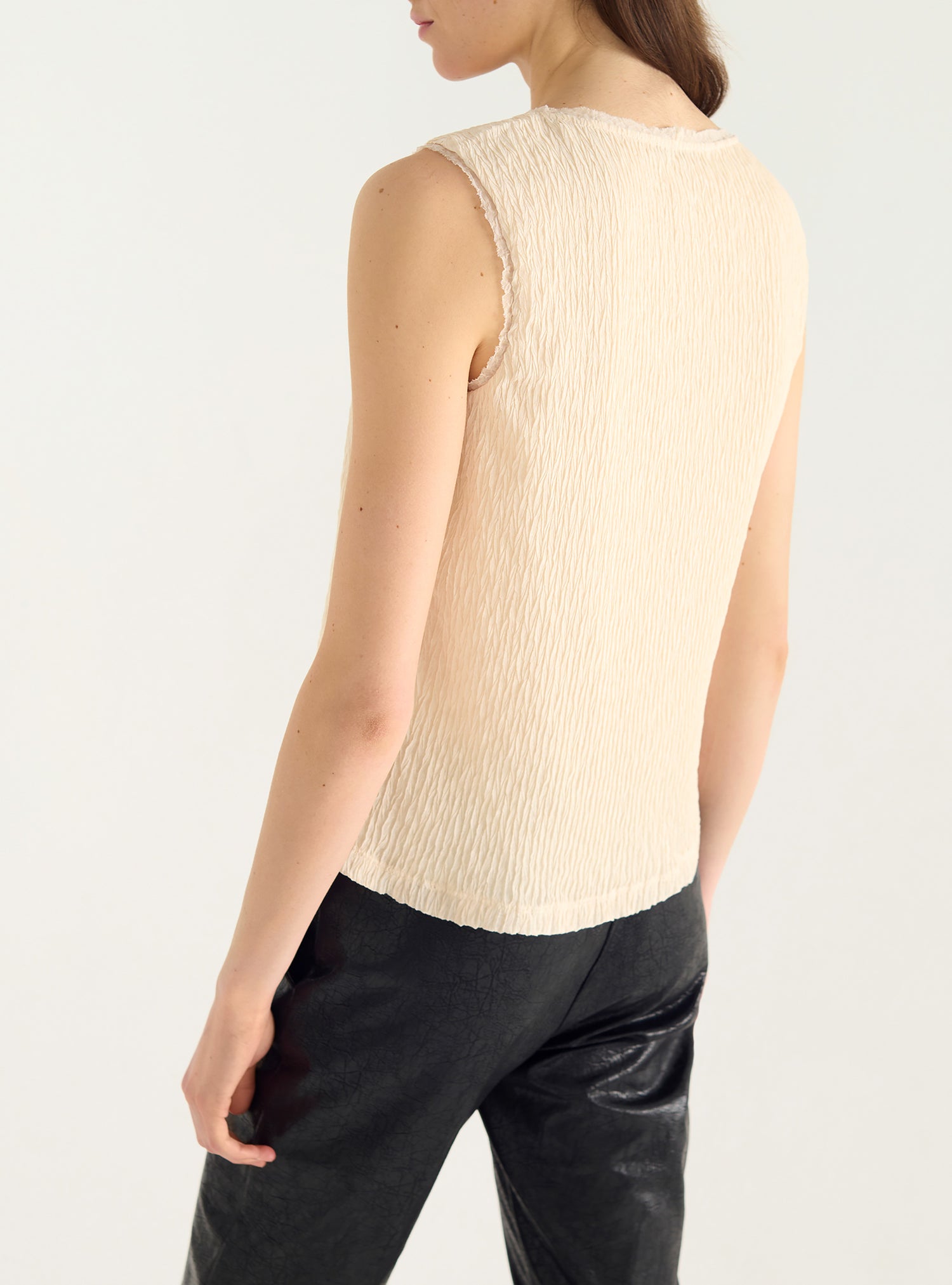Off-white pleated tank top