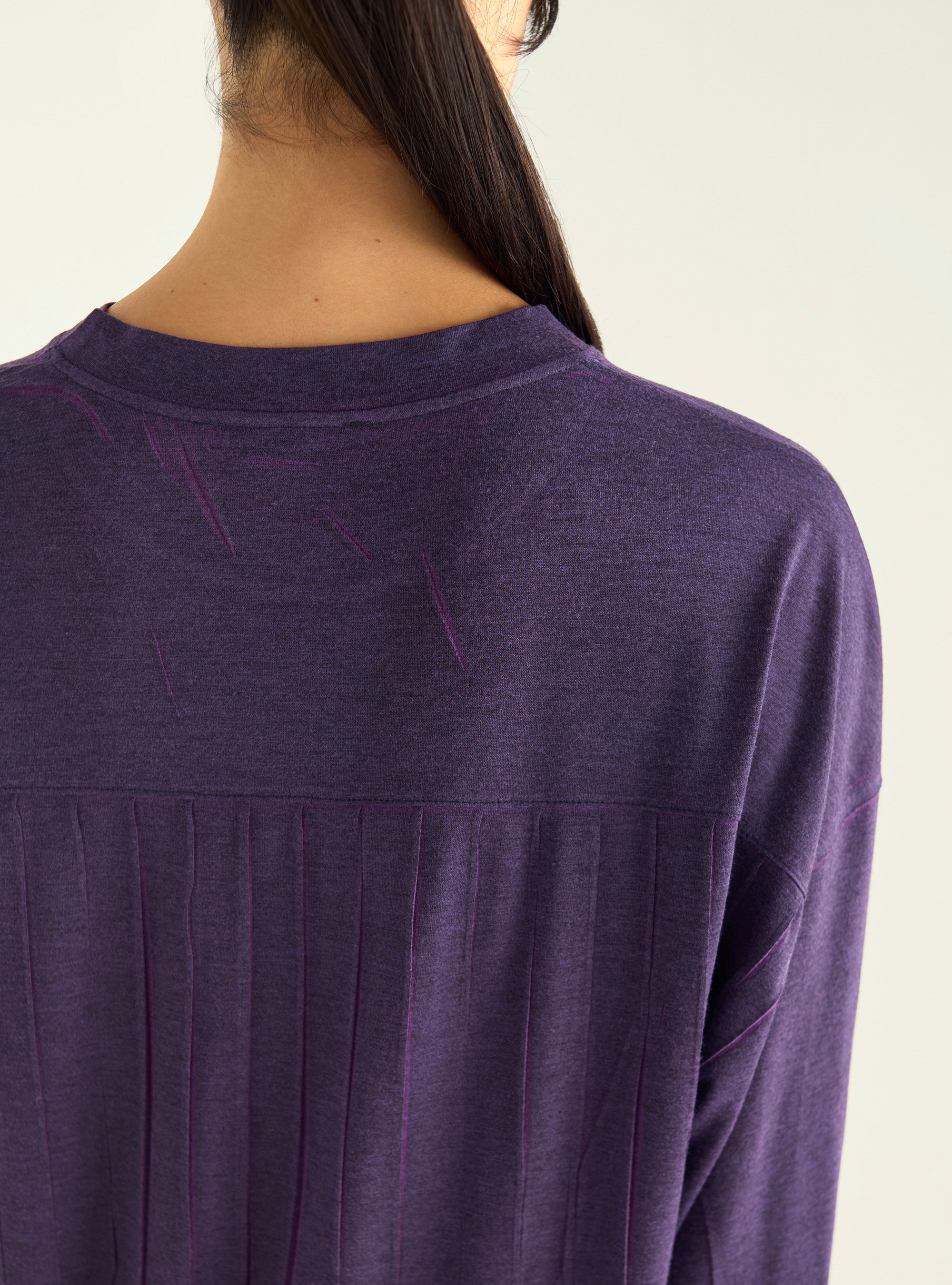 T-shirt oversize plissé violet
