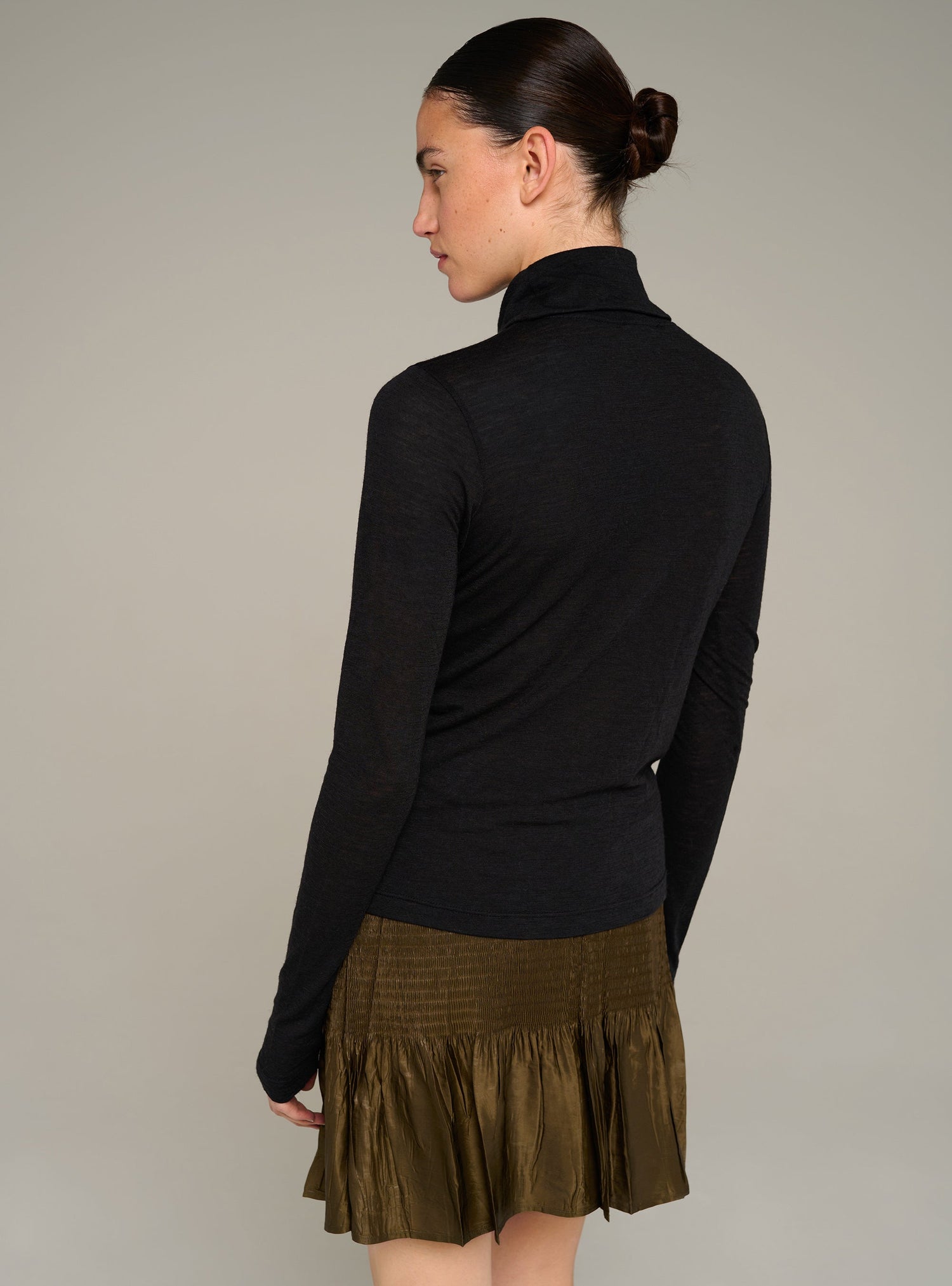 Cotélac tee-shirt ajusté col roulé manches longues