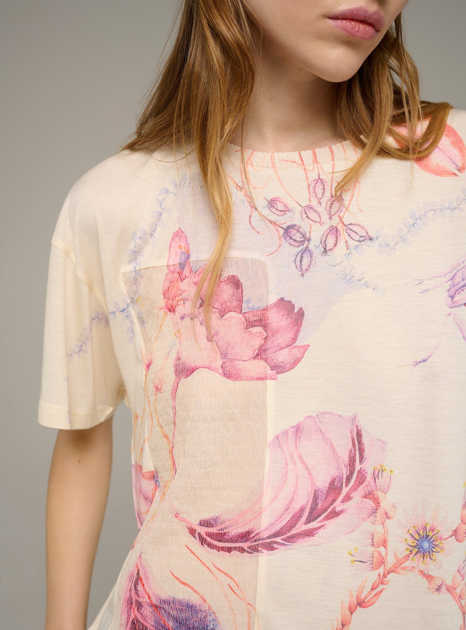 Cotélac tee-shirt imprimé grosses fleurs