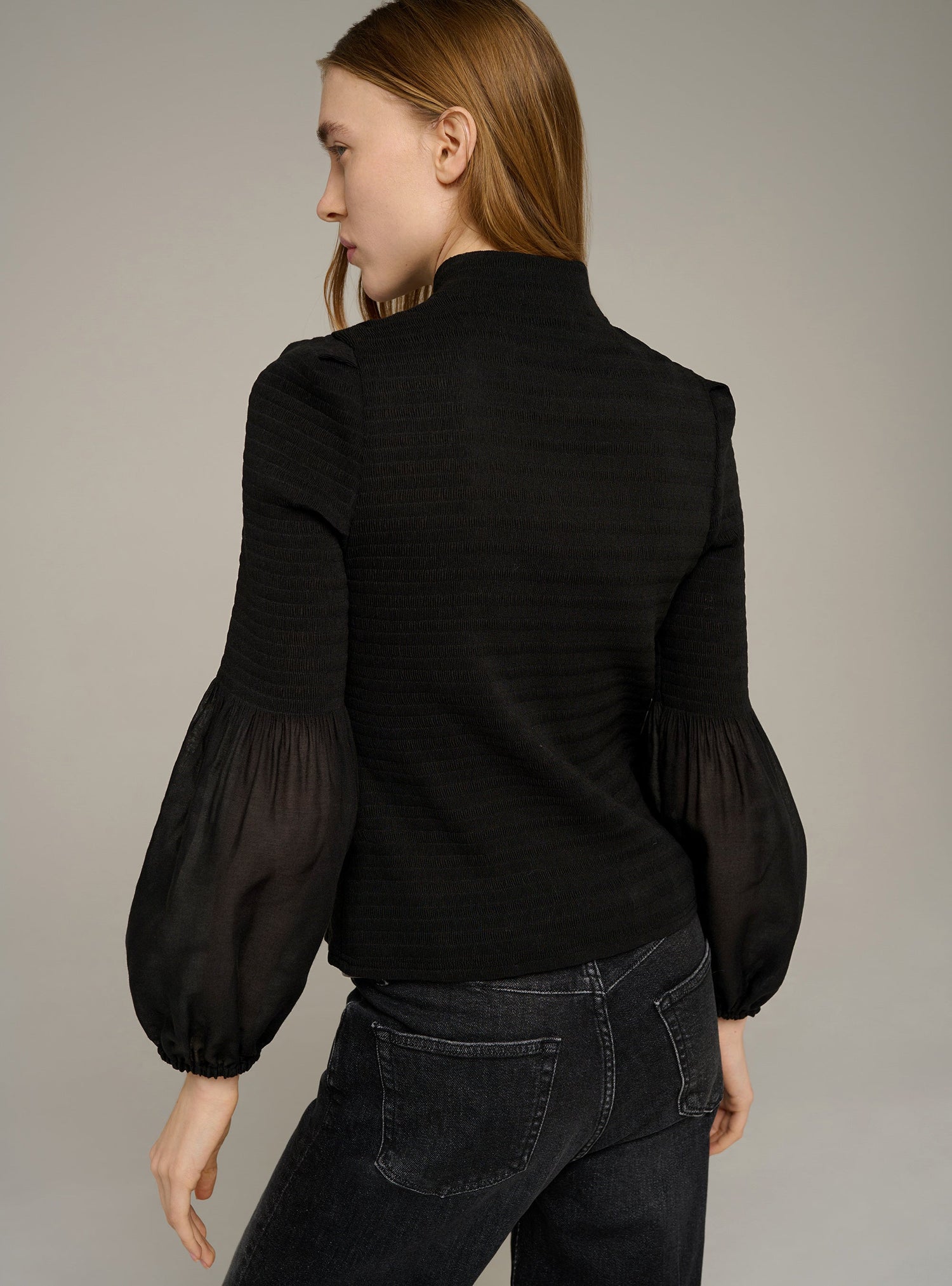 Cotélac chemise ajustée manches longues plissé