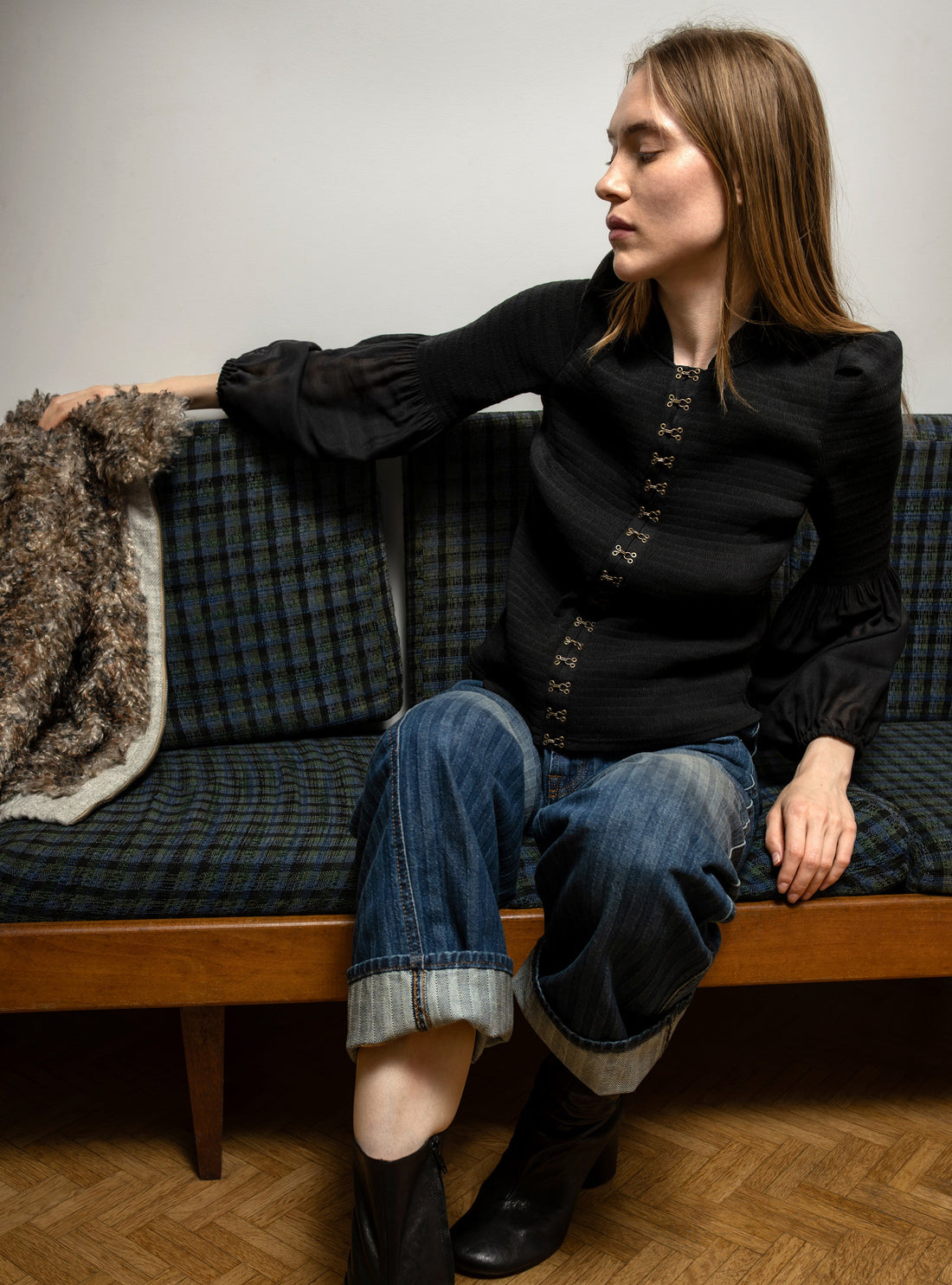 Chemise ajustée manches longues plissé Cotélac 