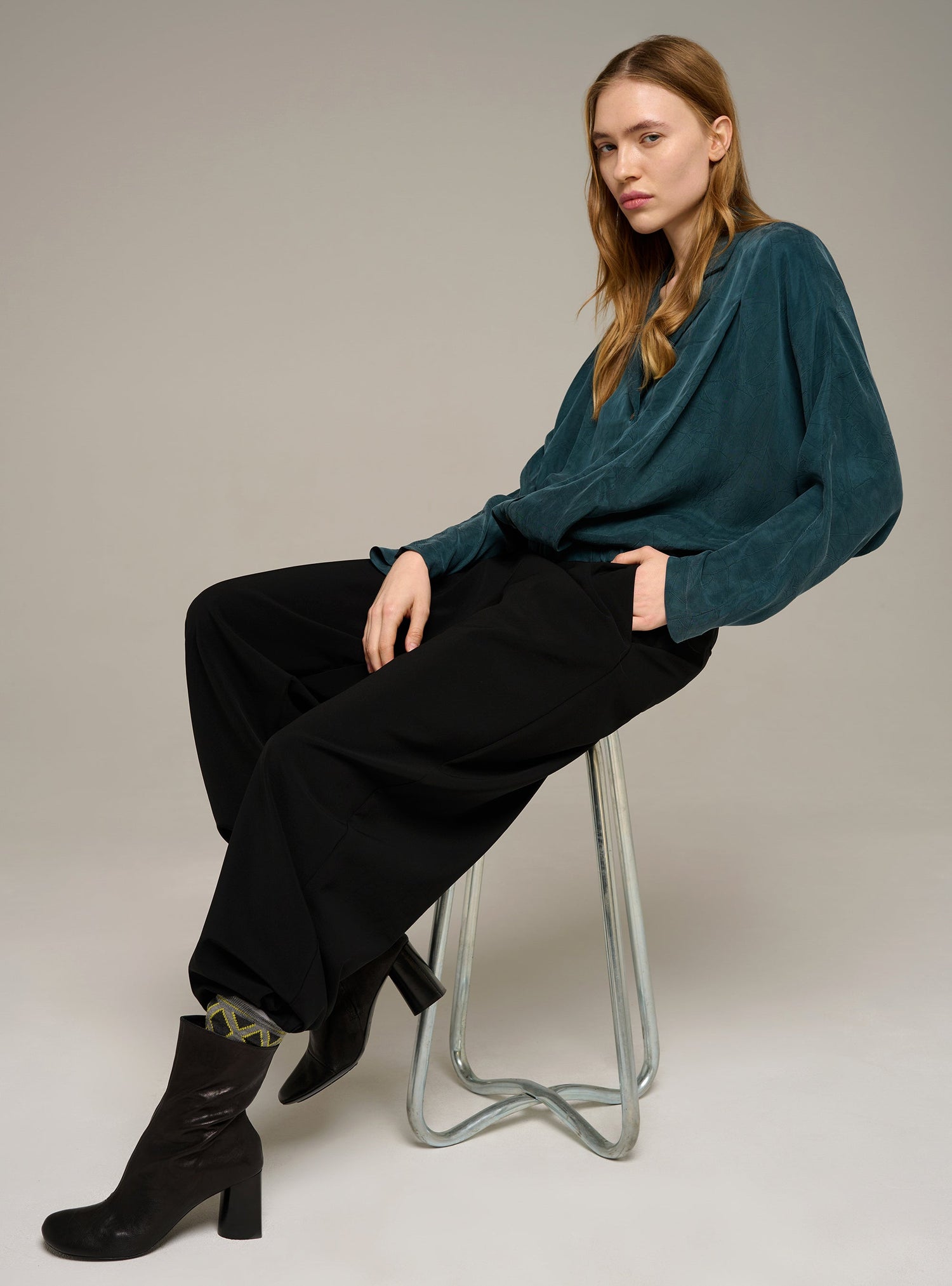 Cotélac blouse col tailleur manches longues