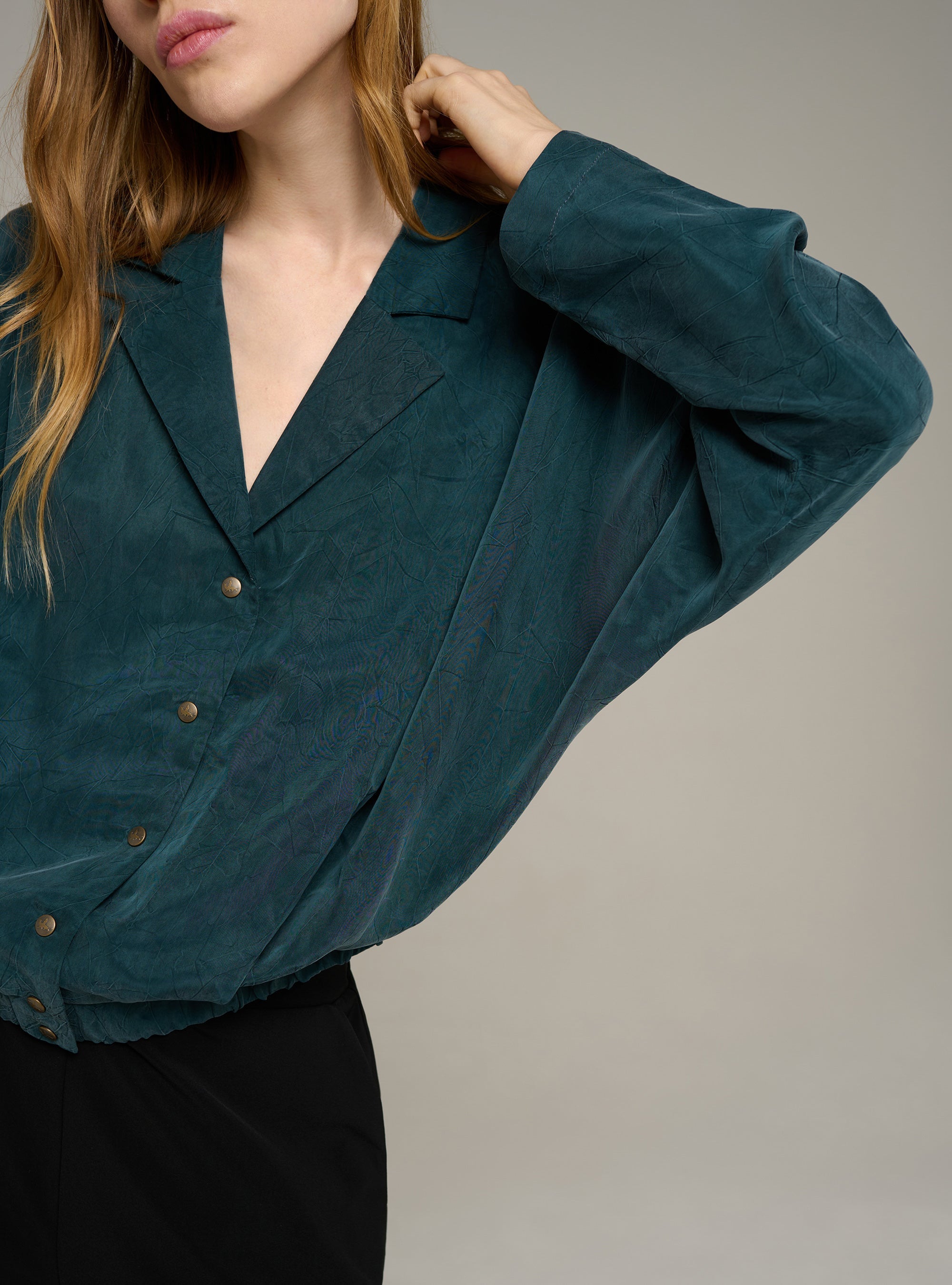 Cotélac blouse col tailleur manches longues