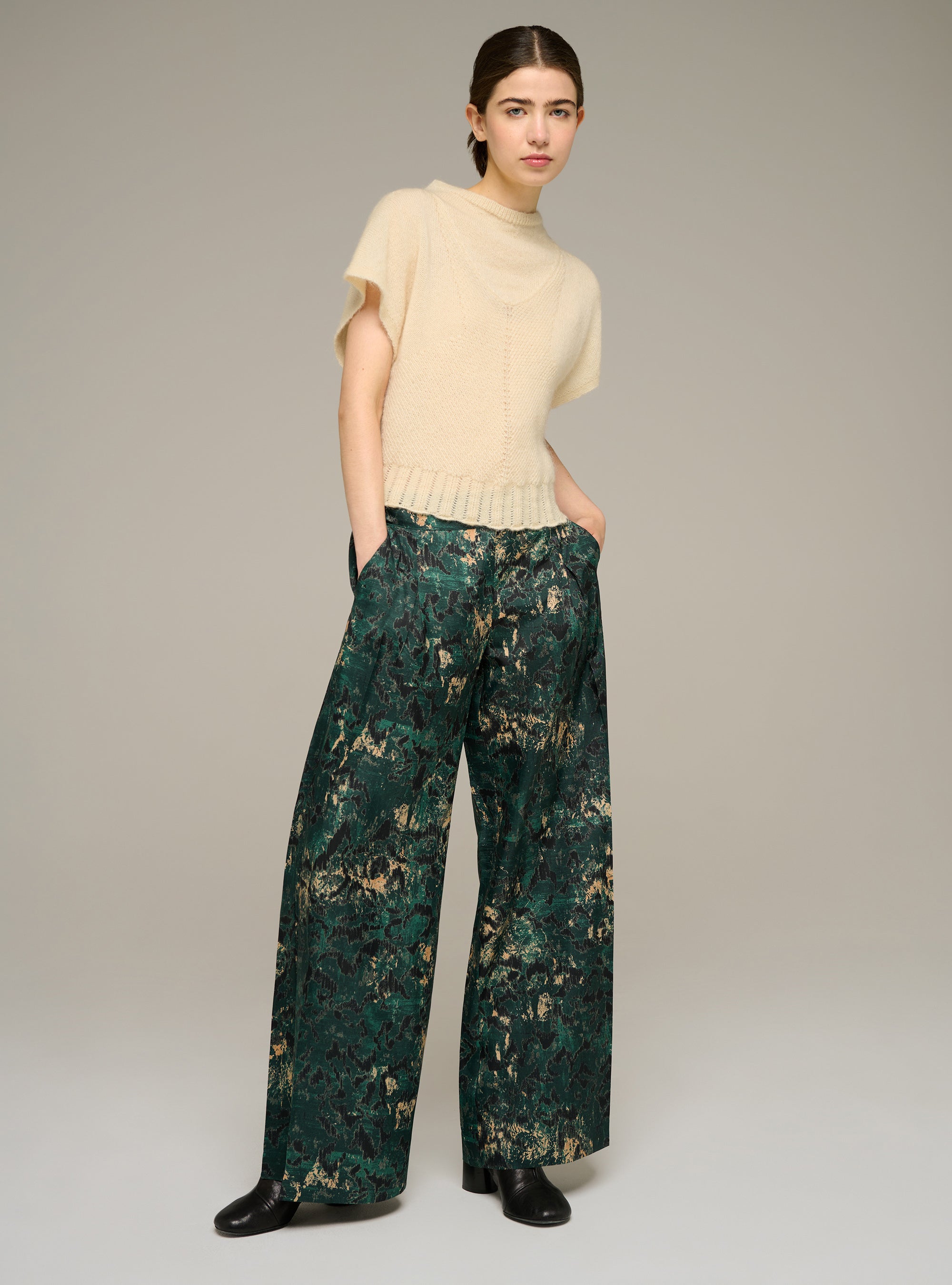 Pantalon large imprimée plissée Cotélac 