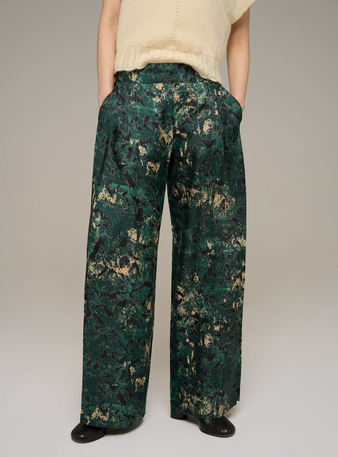 Pantalon large imprimée plissée Cotélac 