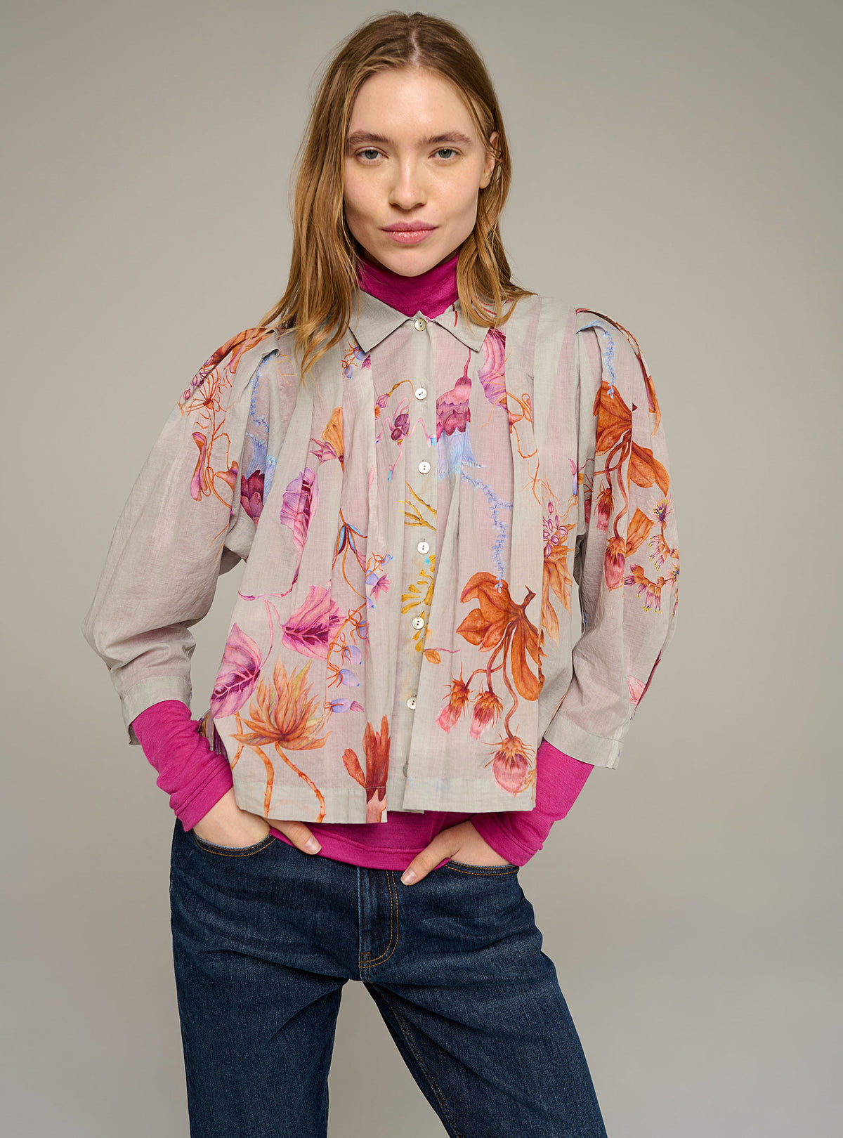 Cotélac chemise oversize manches 3/4 imprimée