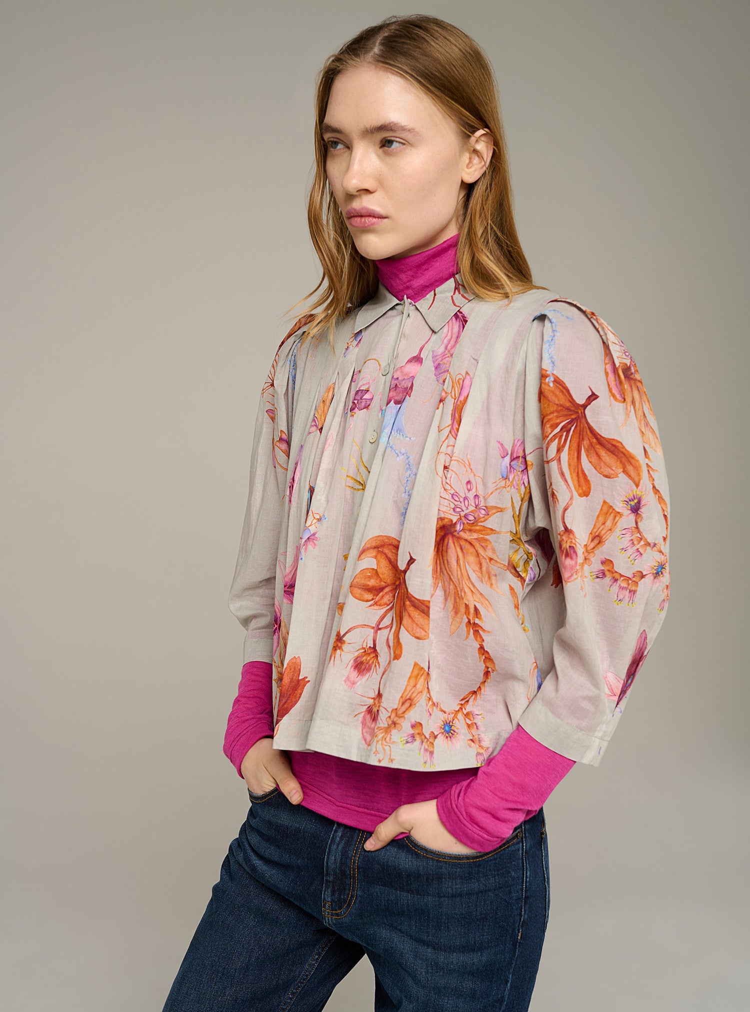 Cotélac chemise oversize manches 3/4 imprimée