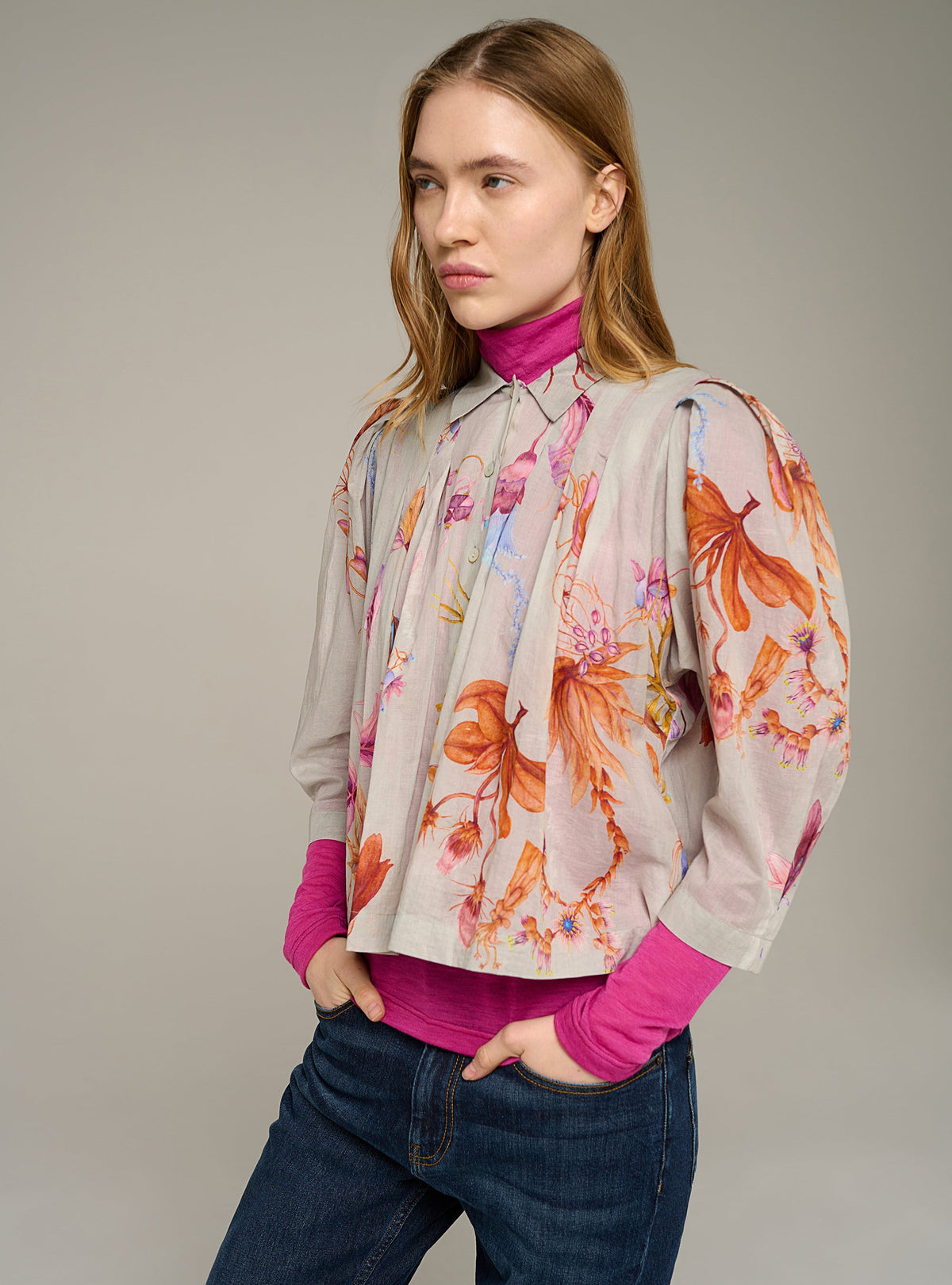 Cotélac chemise oversize manches 3/4 imprimée