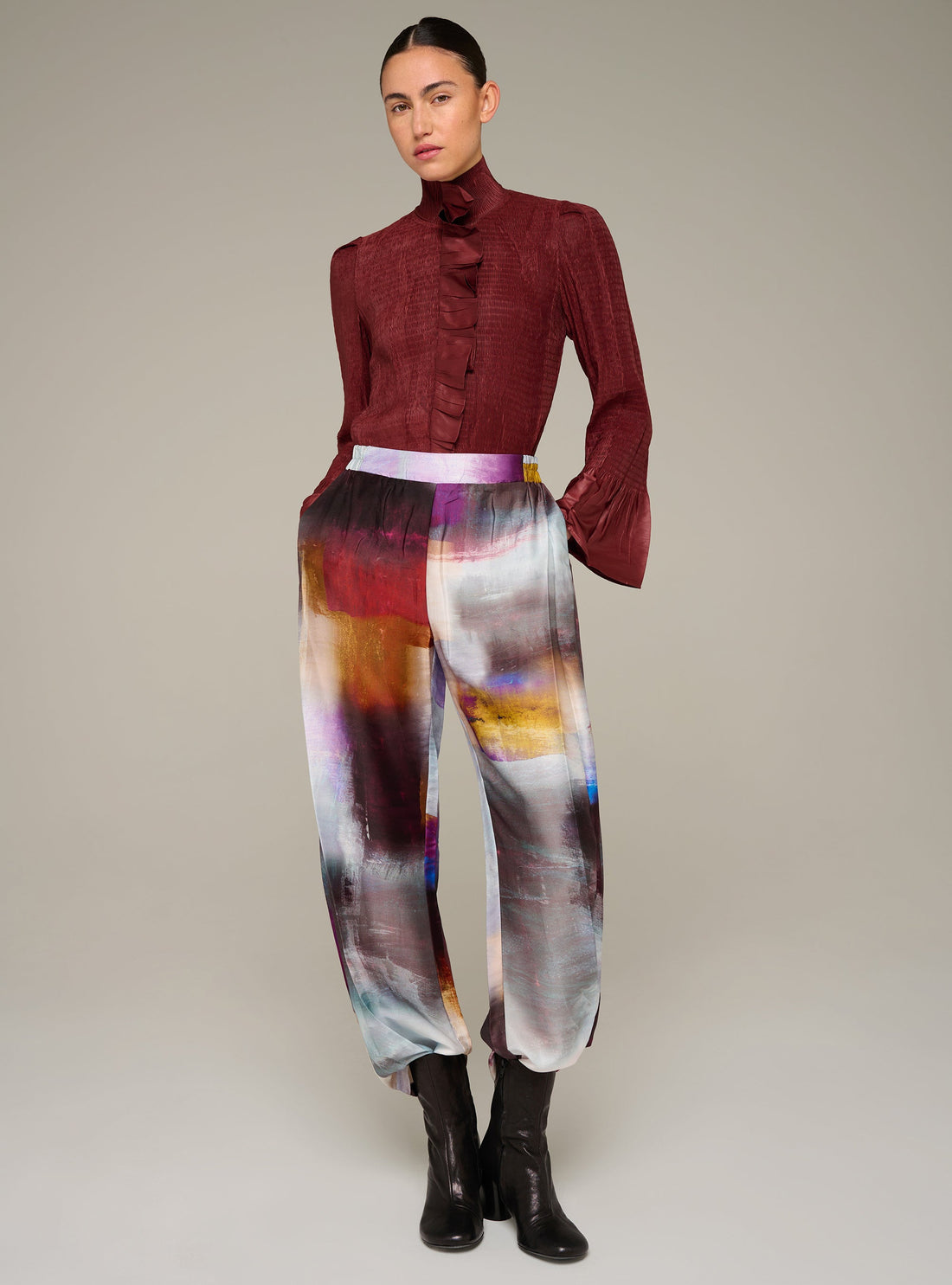 Cotélac pantalon barrel imprimé