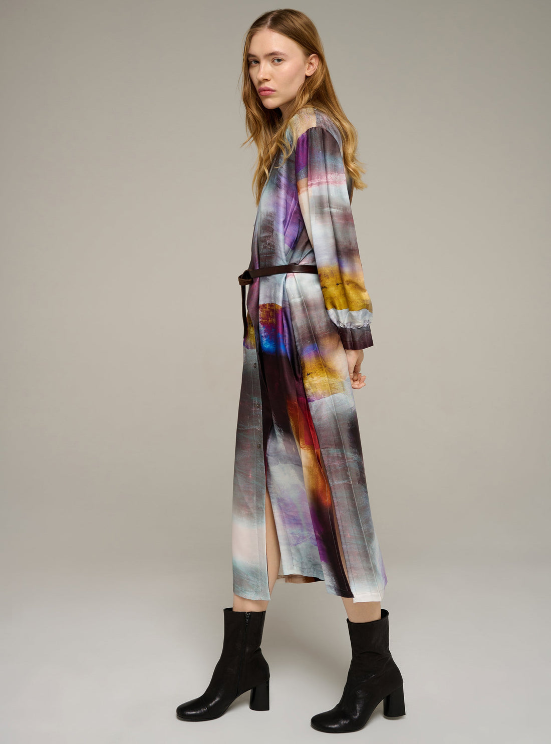 Cotélac robe chemise manches longues imprimée