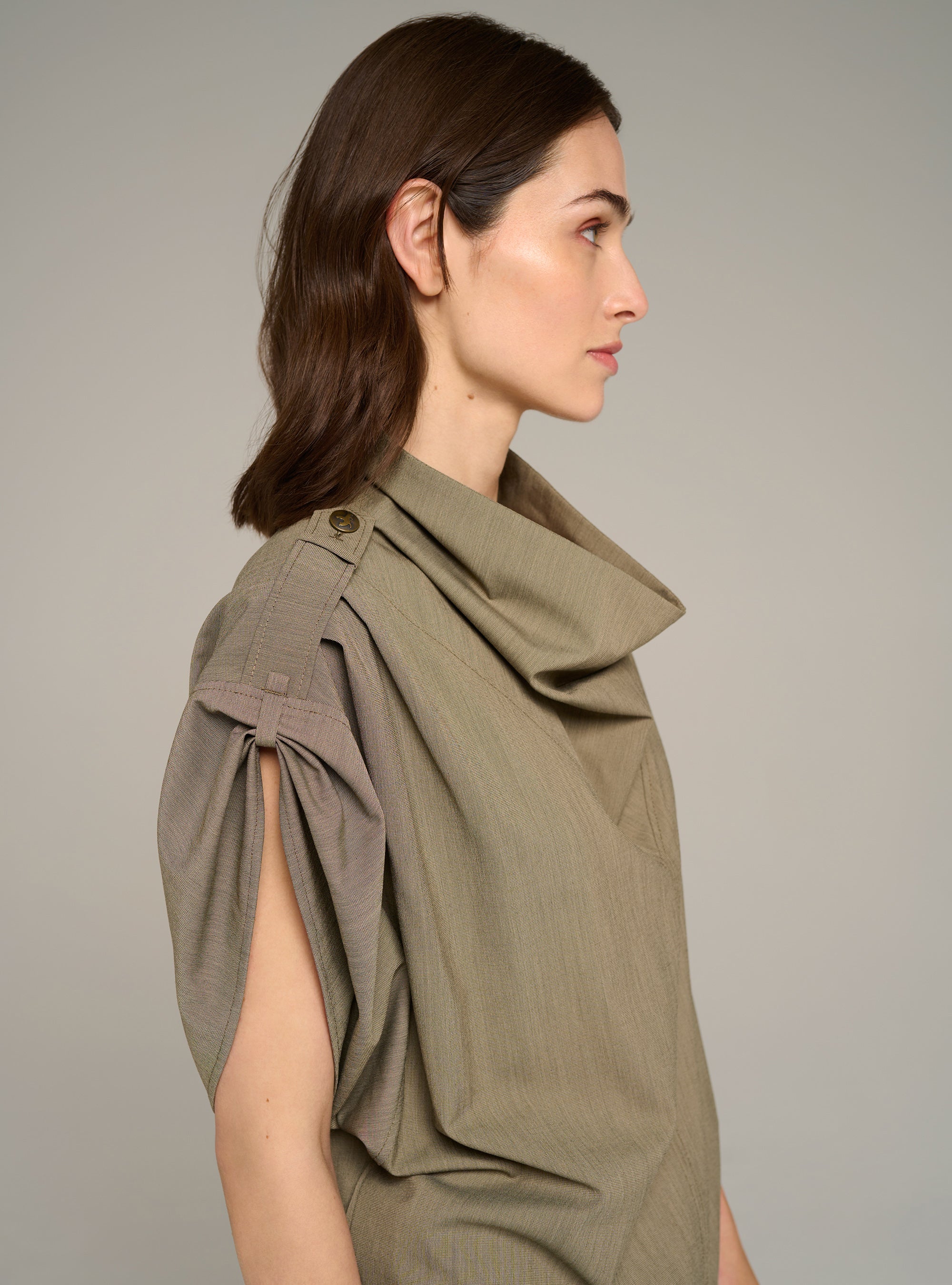 Cotélac blouse oversize col bénitier manches courtes à rayures