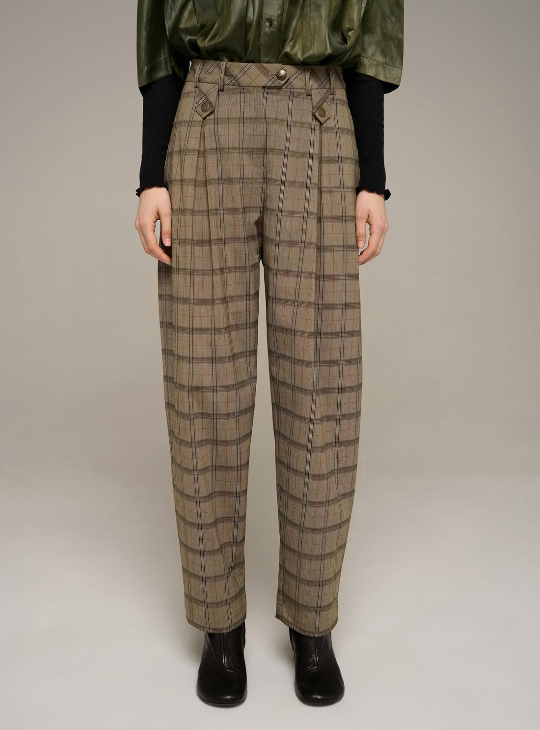 Cotélac pantalon carrotte à carreaux