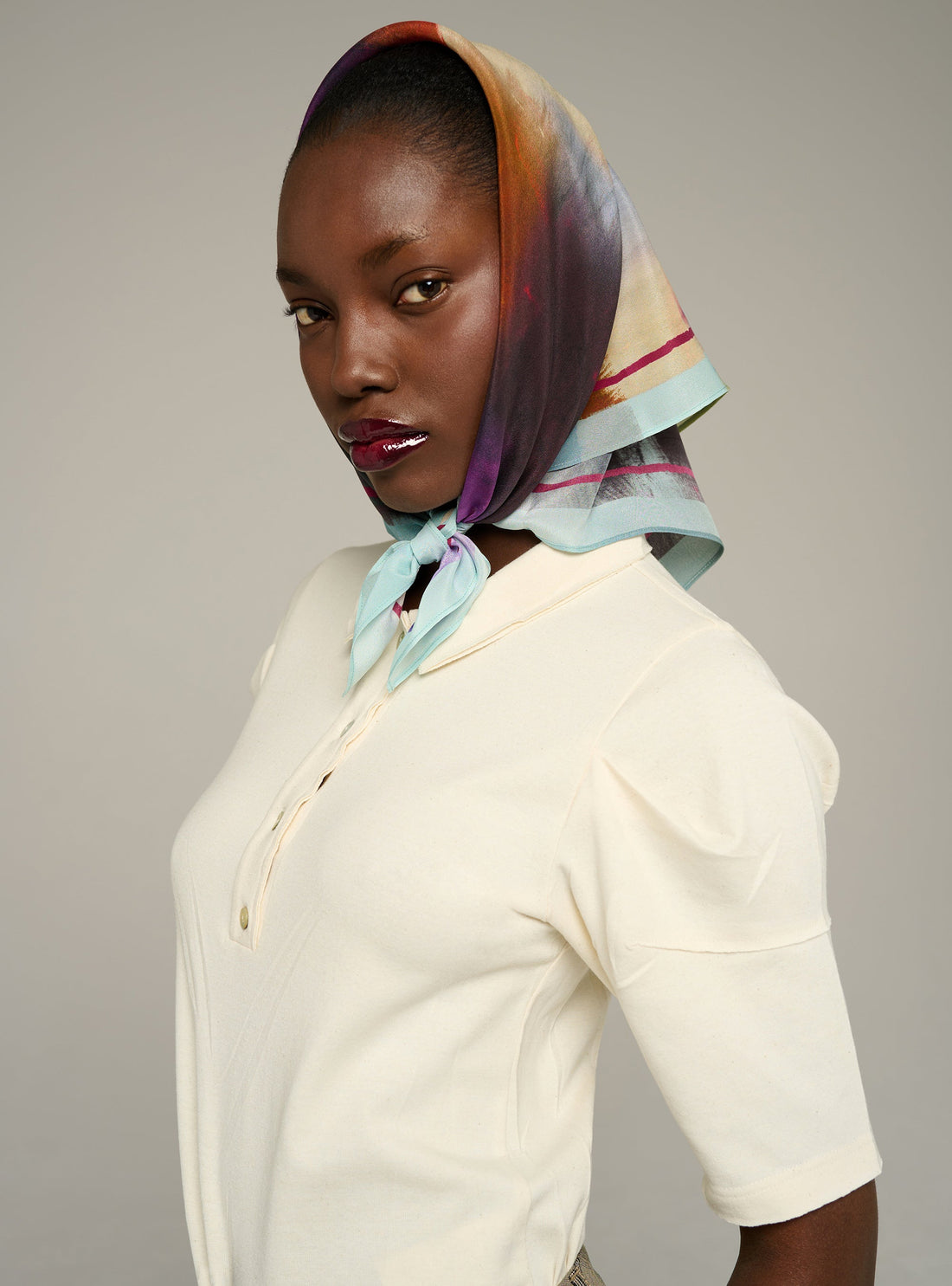 Cotélac foulard en soie imprimé