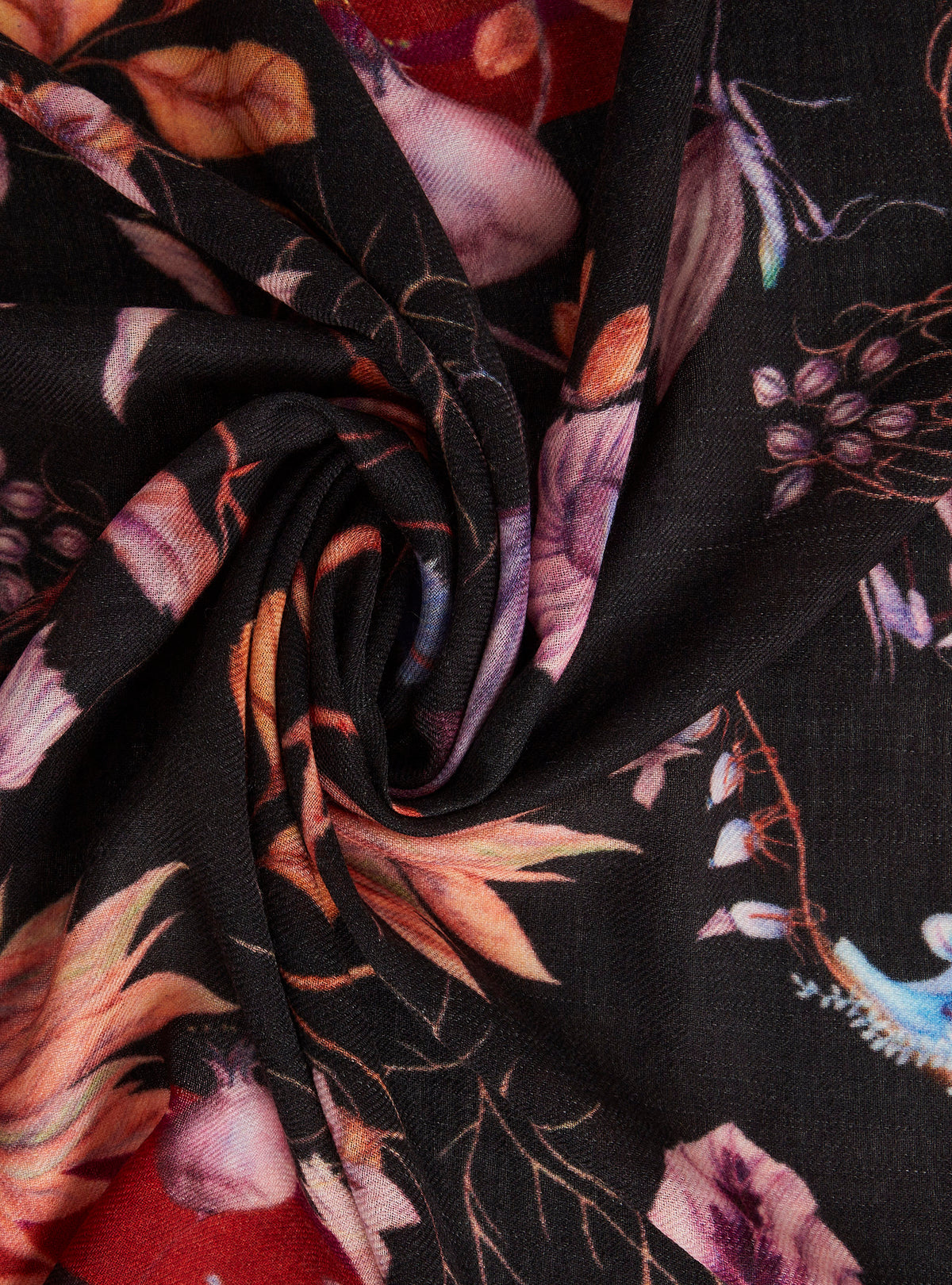Foulard grand format en laine imprimé
