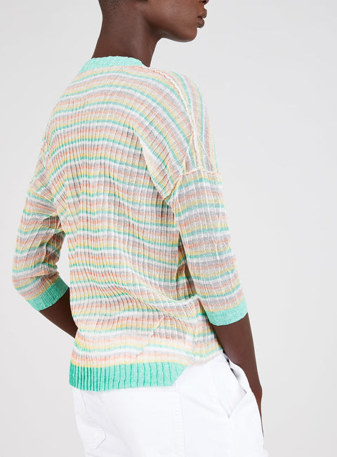 Short Sleeve Pleated Sweater