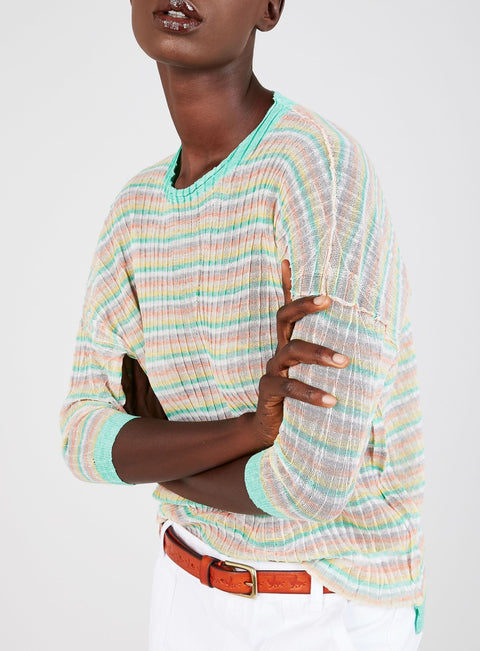 Short Sleeve Pleated Sweater