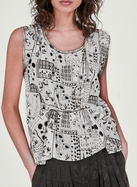 Geometric Patterned Blouse
