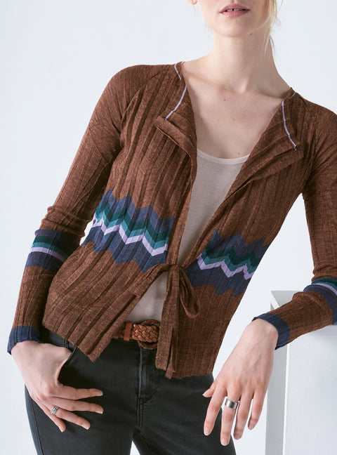 Fine Knit Cardigan With Tie