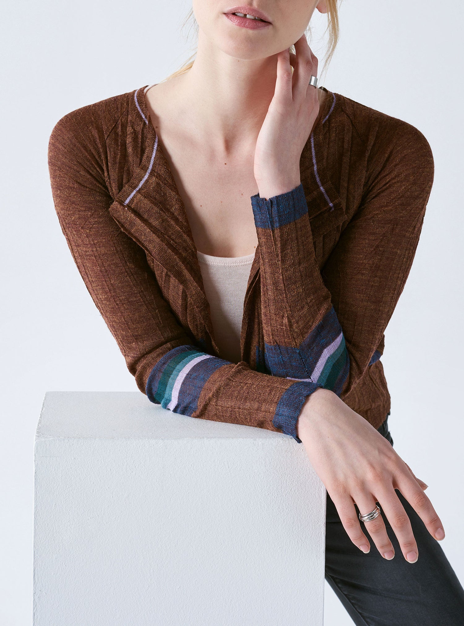 Fine Knit Cardigan With Tie