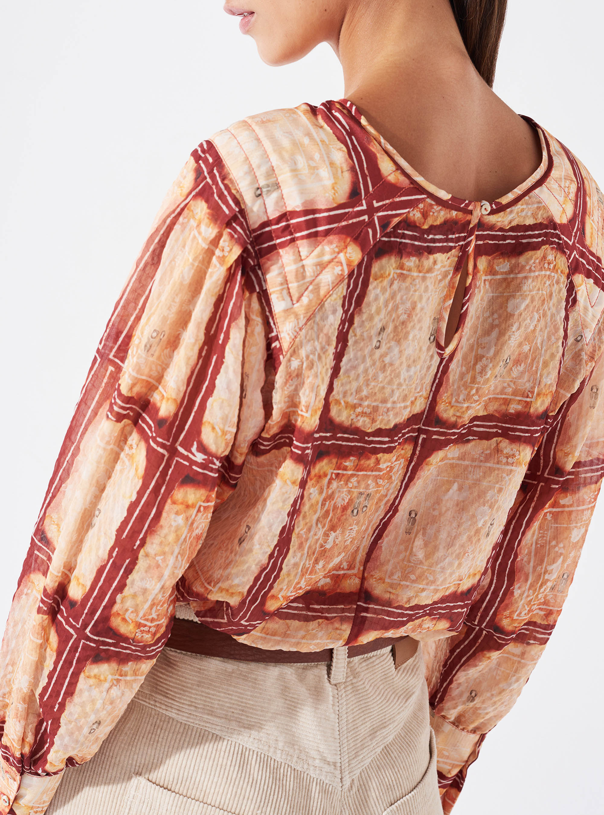 Long Sleeve Printed Blouse