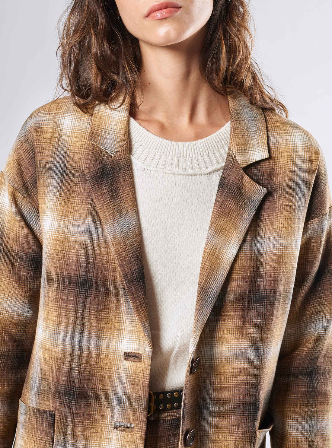 Long Checked Jacket