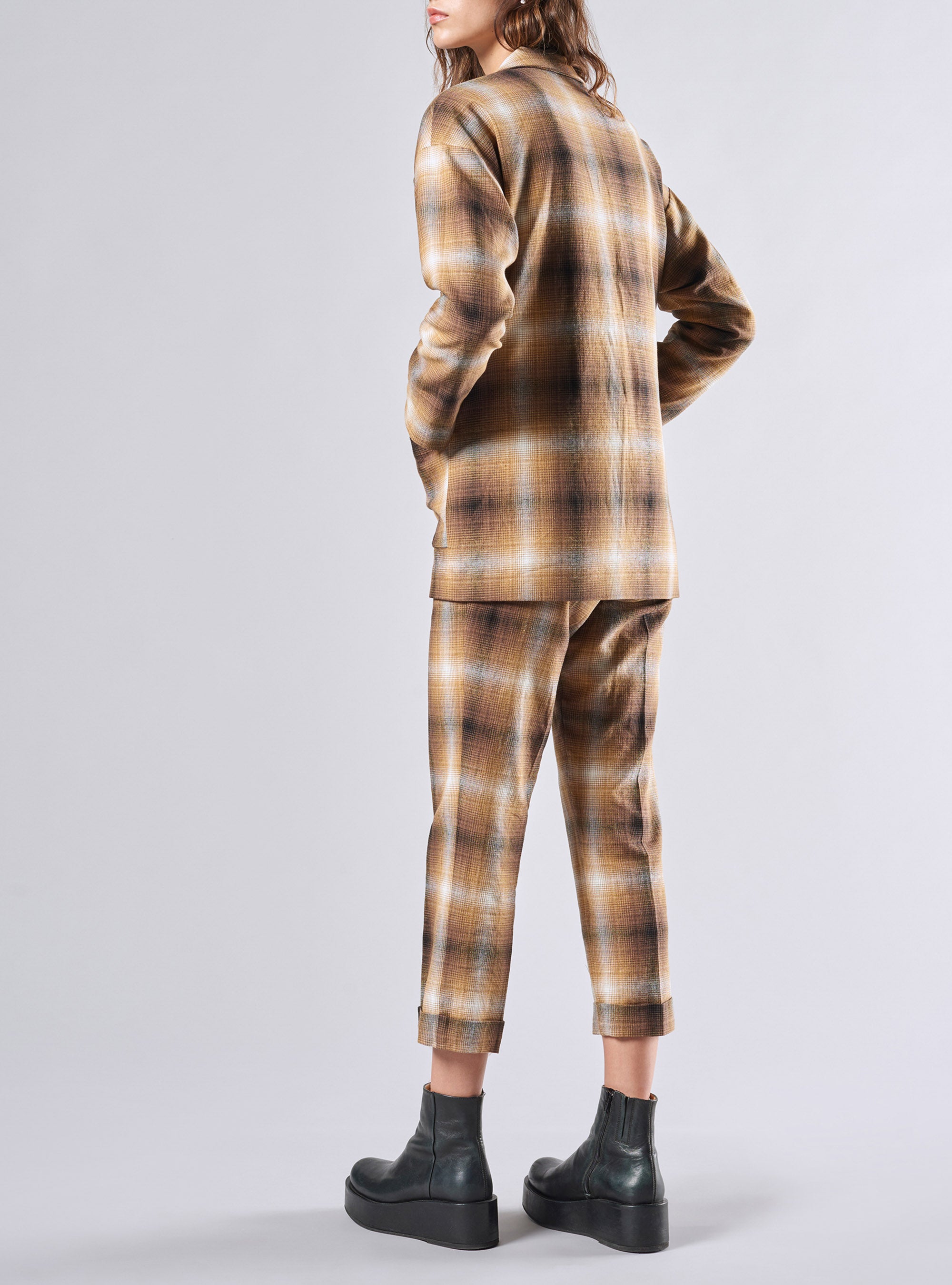 Long Checked Jacket