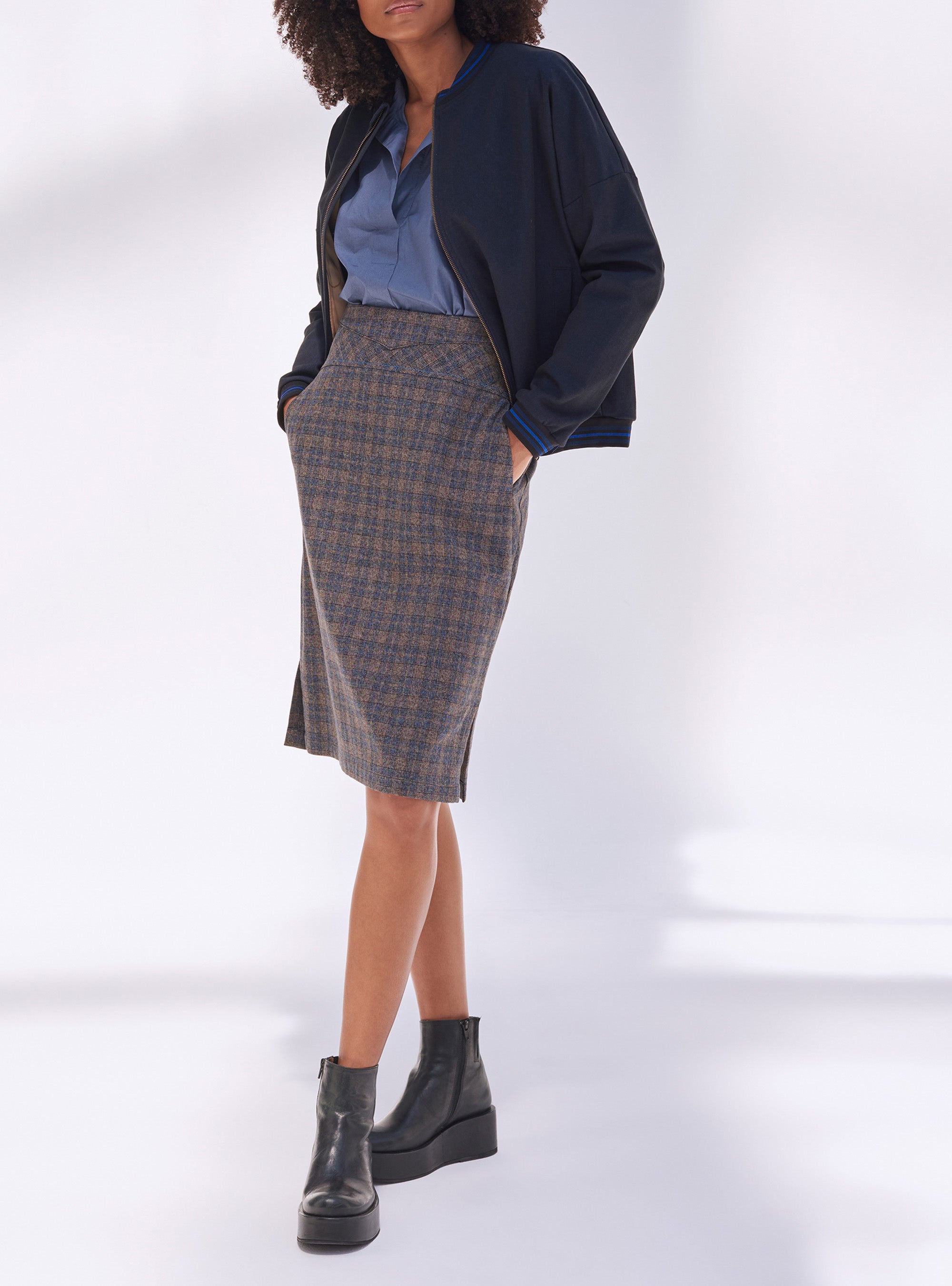 Checked Suit Skirt