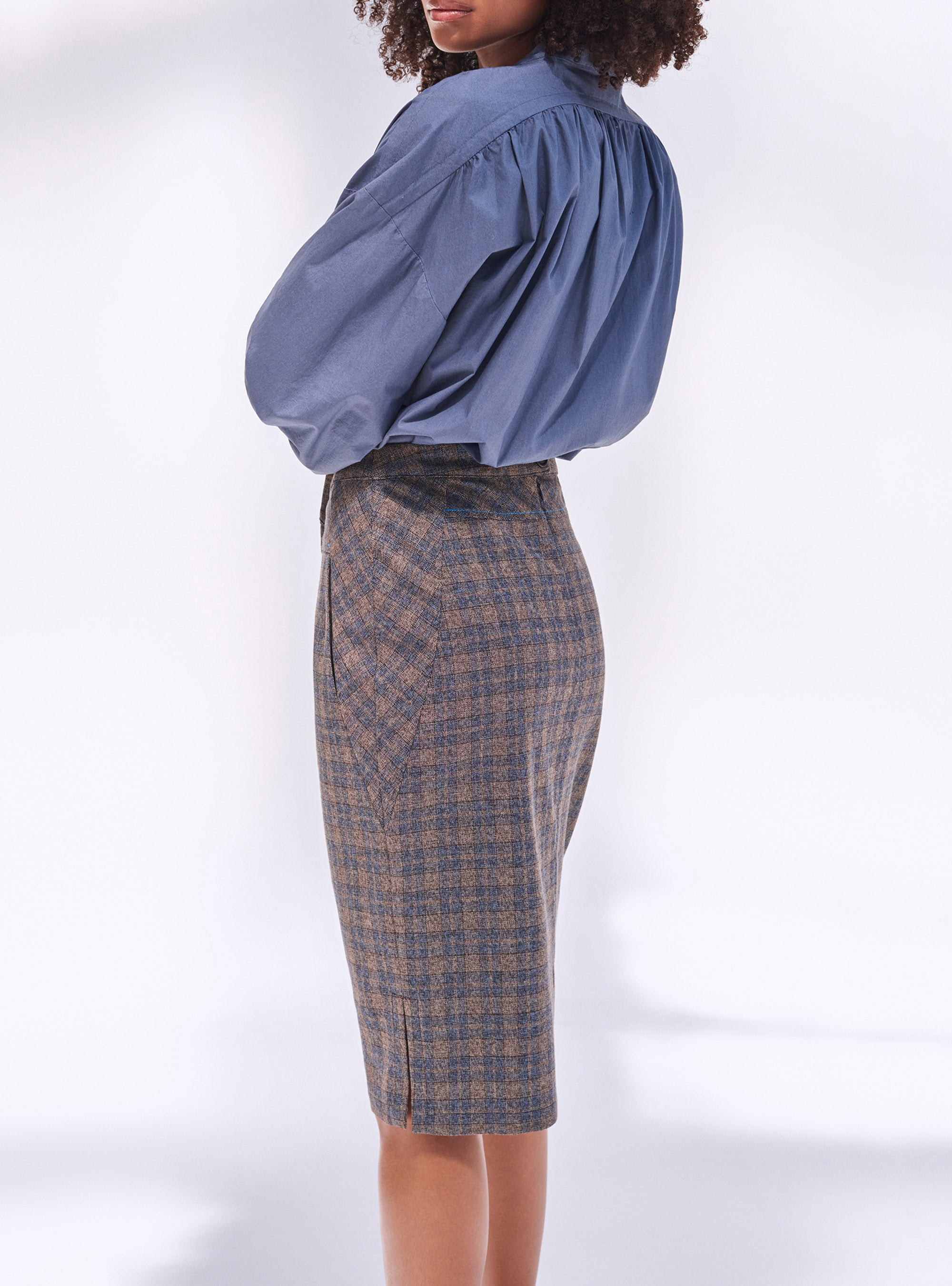 Checked Suit Skirt